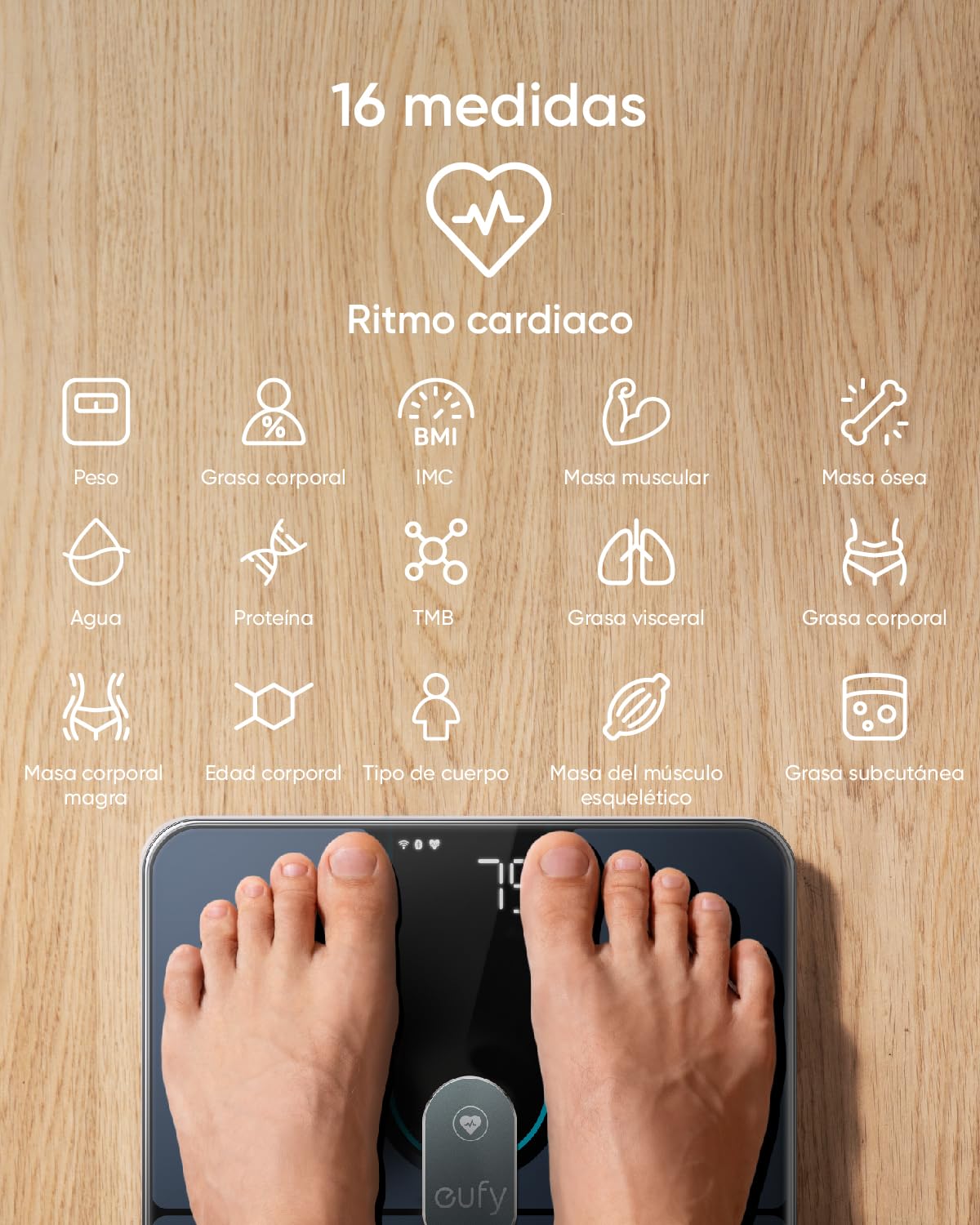 Thumbnail 1 de eufy P2 Pro Báscula Digital WiFi/Bluetooth con App 📊