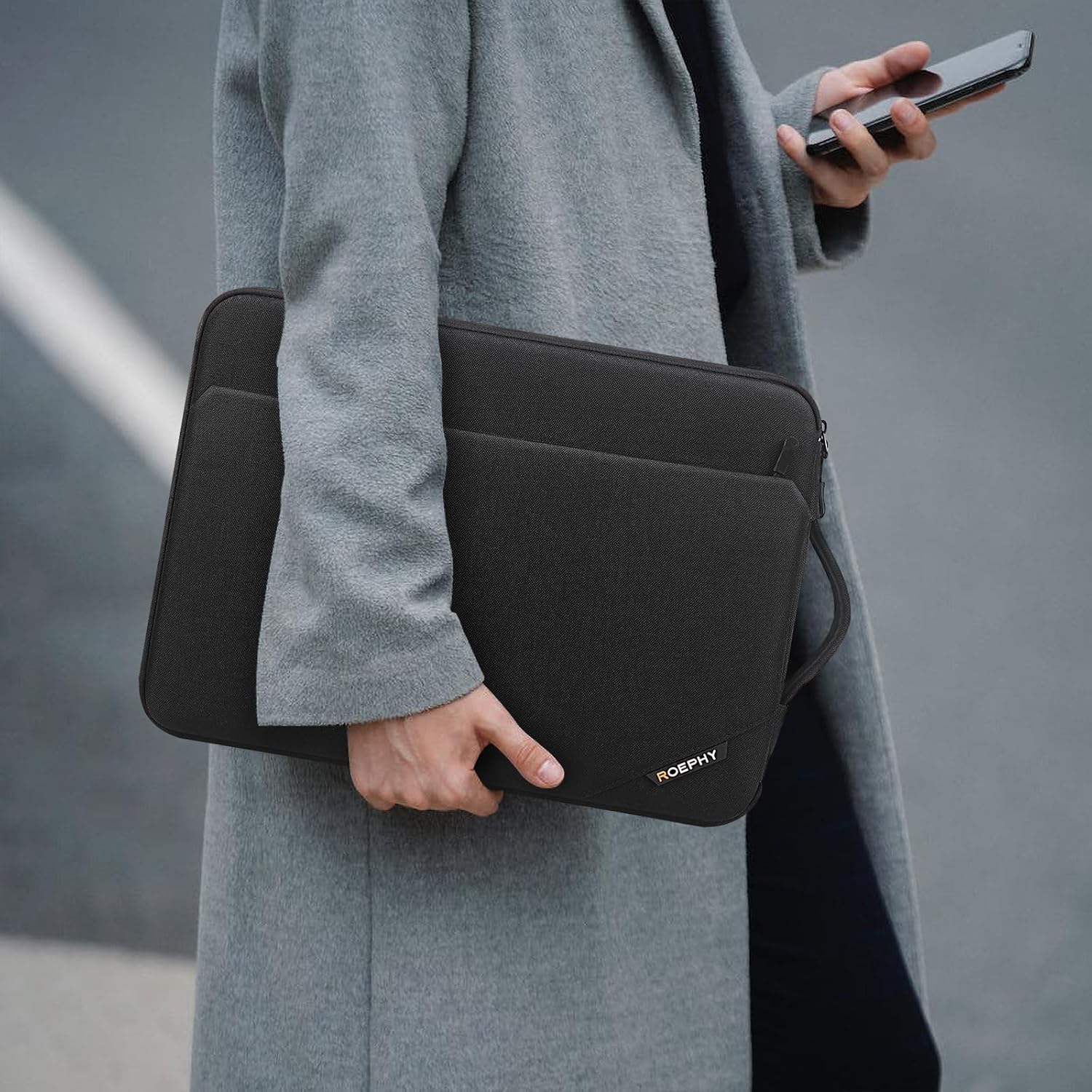 Thumbnail 6 de ROEPHY Laptoptasche 14 Zoll, wasserabweisende Notebooktasche für 13,8-Zoll & 14-Zoll Laptops, schwarz