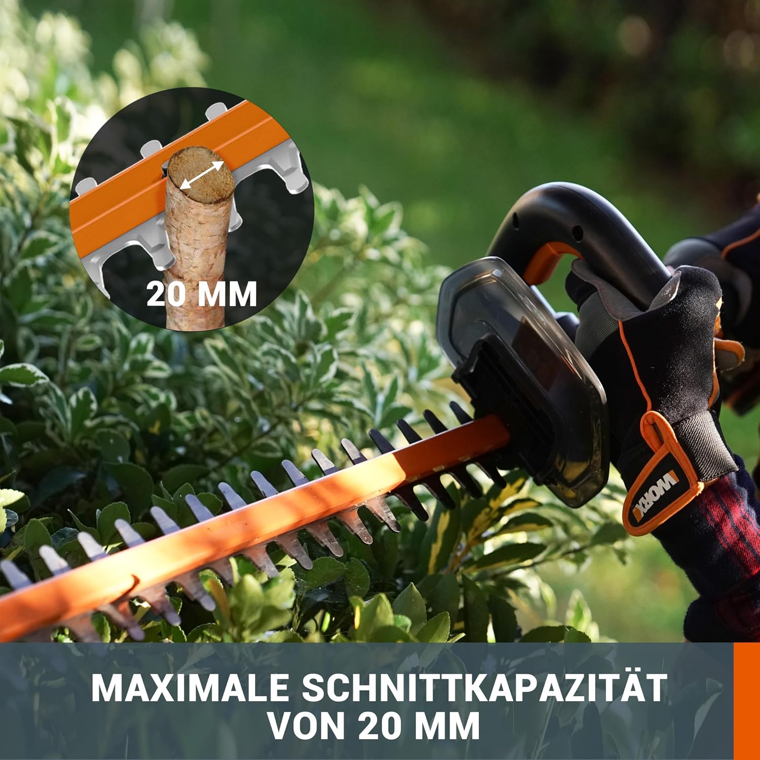 Detalle 2 de WORX WG264E.9 56 cm Akku-Heckenschere
