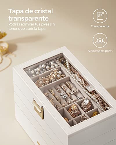 Thumbnail 10 de SONGMICS Caja Joyero Apilable de 4 Capas con Tapa de Cristal Transparente (Colección GISELLA)