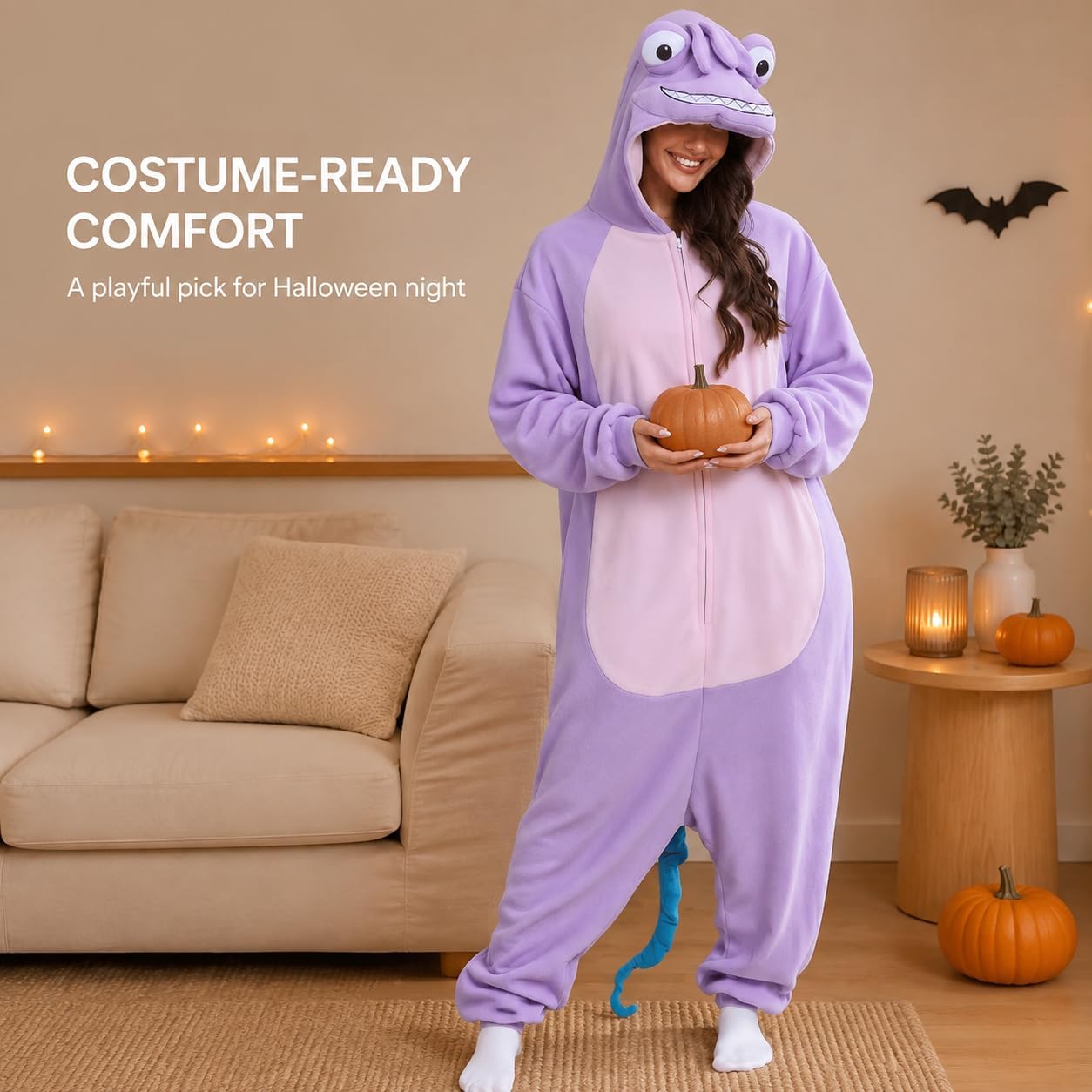 Detalle 1 de BGOKTA Halloween Animal Onesie Pajamas for Adults, 100% Polar Fleece