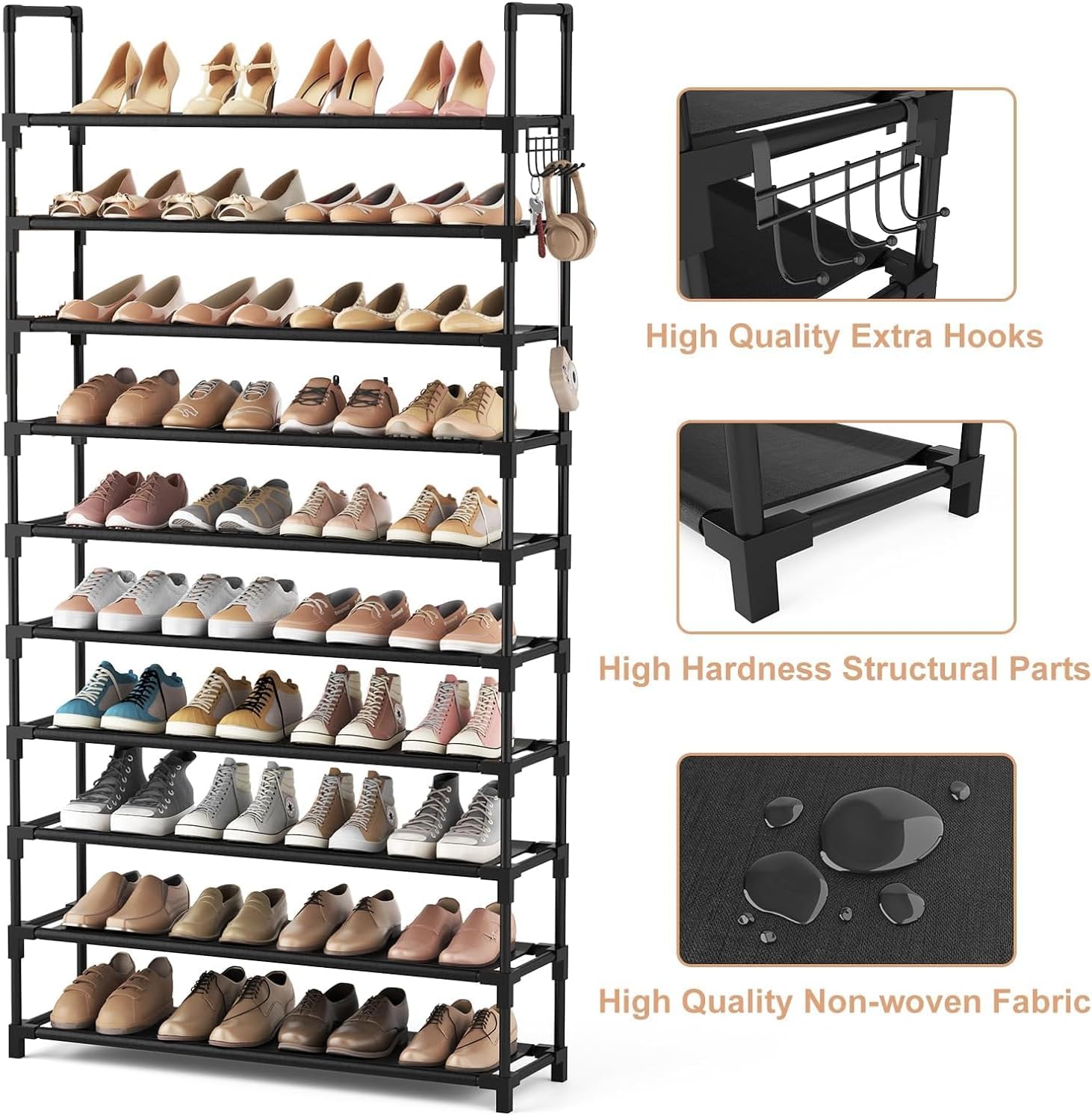 Thumbnail 3 de SPUSEN 10-Tier Shoe Rack
