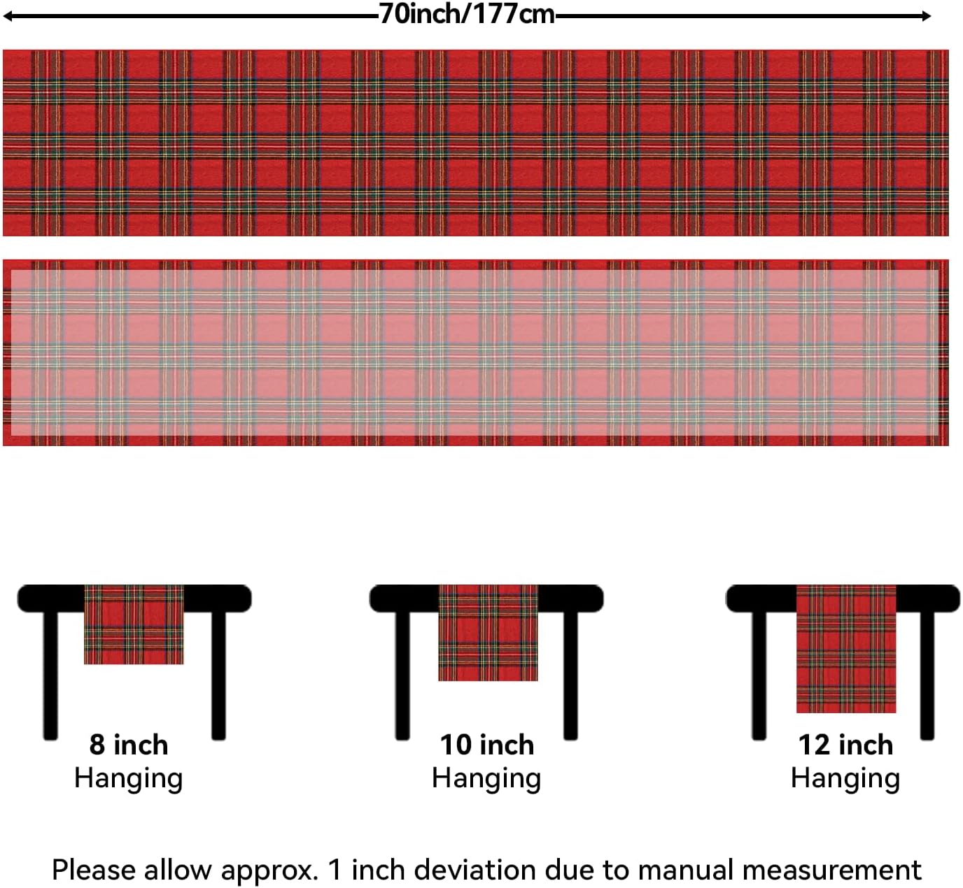 Detalle 1 de Softalker Christmas Table Runner, 13 x 70 Inch