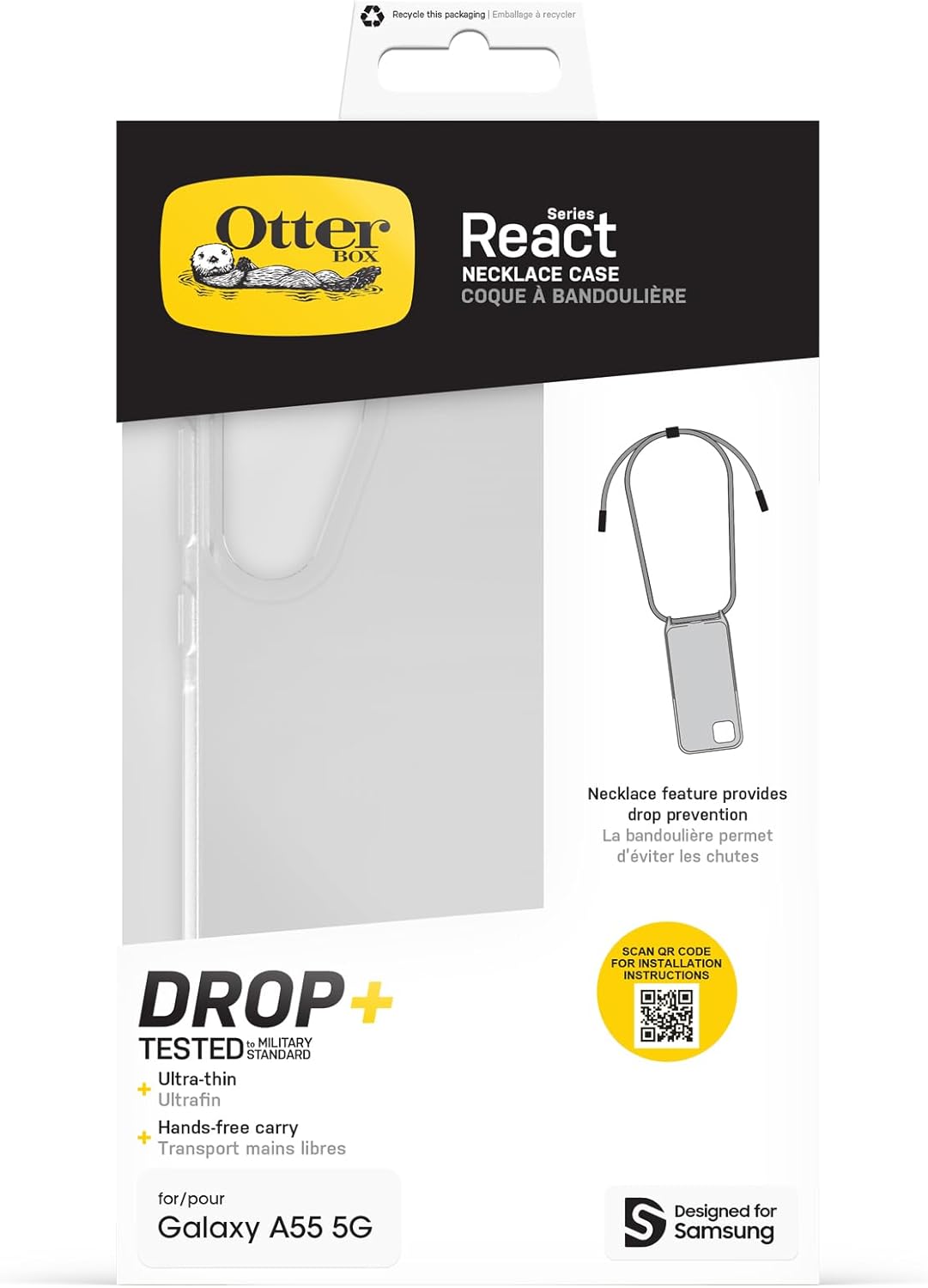 Thumbnail 4 de OtterBox React Necklace Coque pour Samsung Galaxy A55 5G — Protection ultrafine avec collier amovible