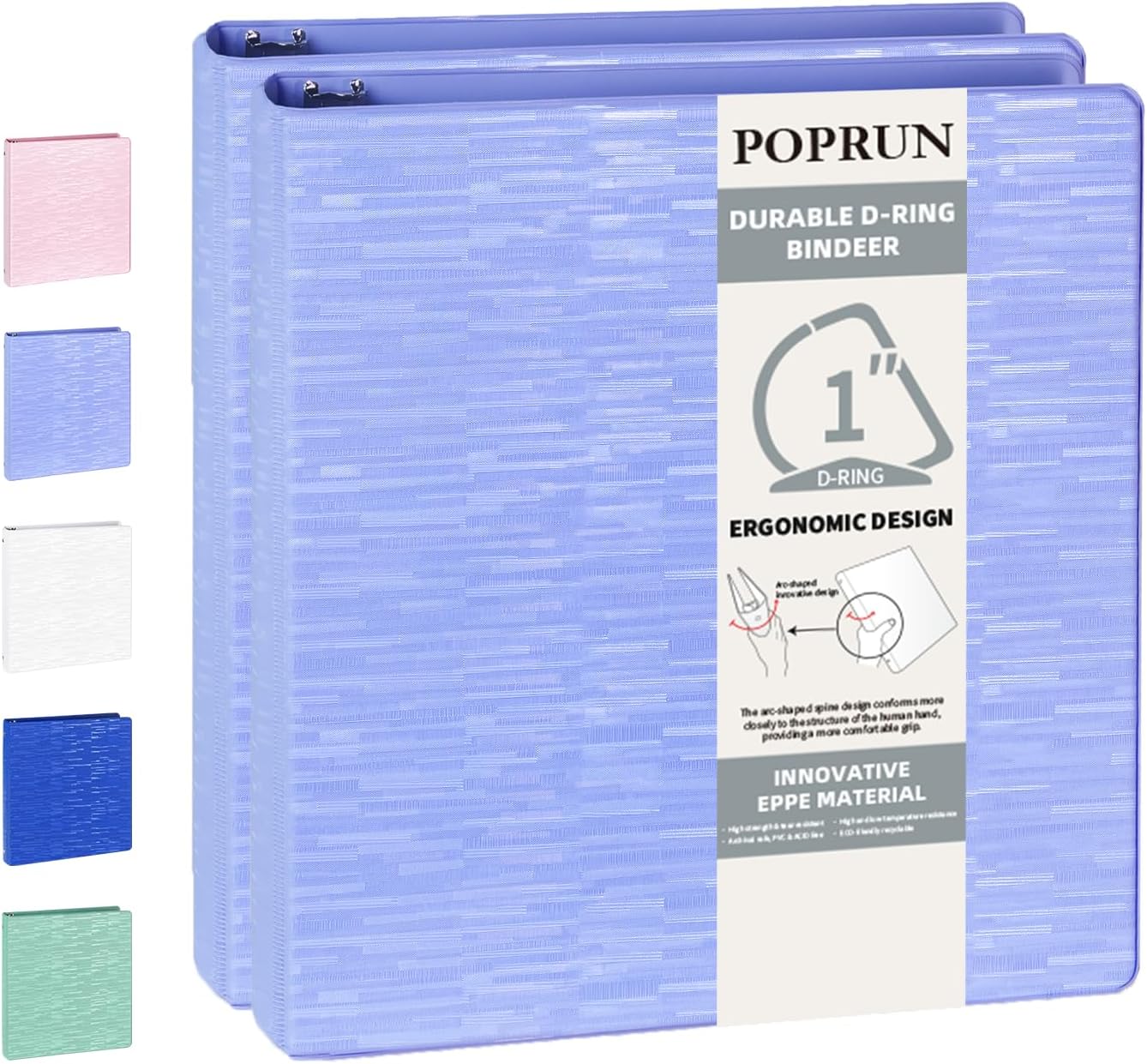 POPRUN 3 D Ring Binder 1 Inch, Durable 225-Sheet Organizer 📎