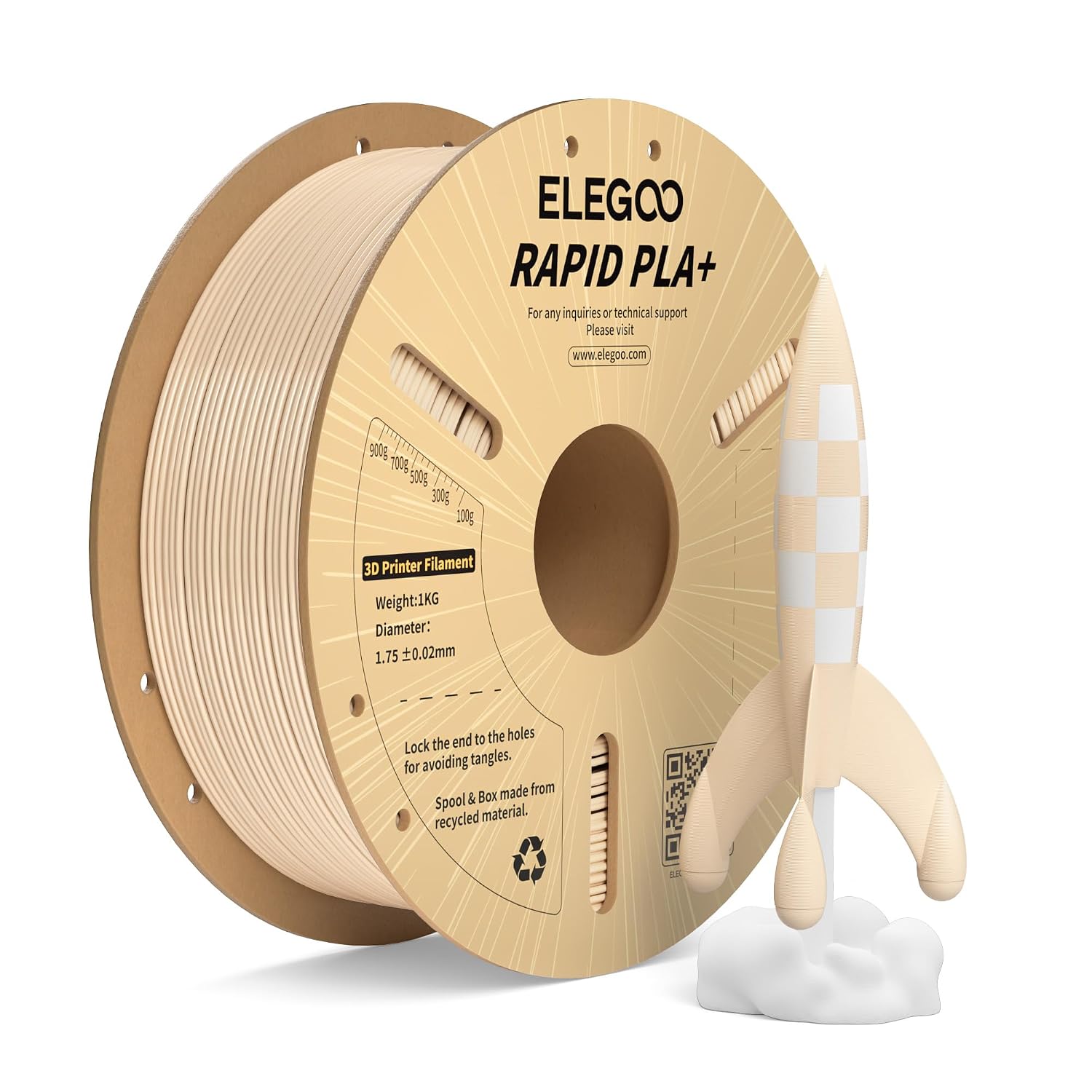 Detalle de ELEGOO Rapid PLA Plus Filament 1.75mm 1kg