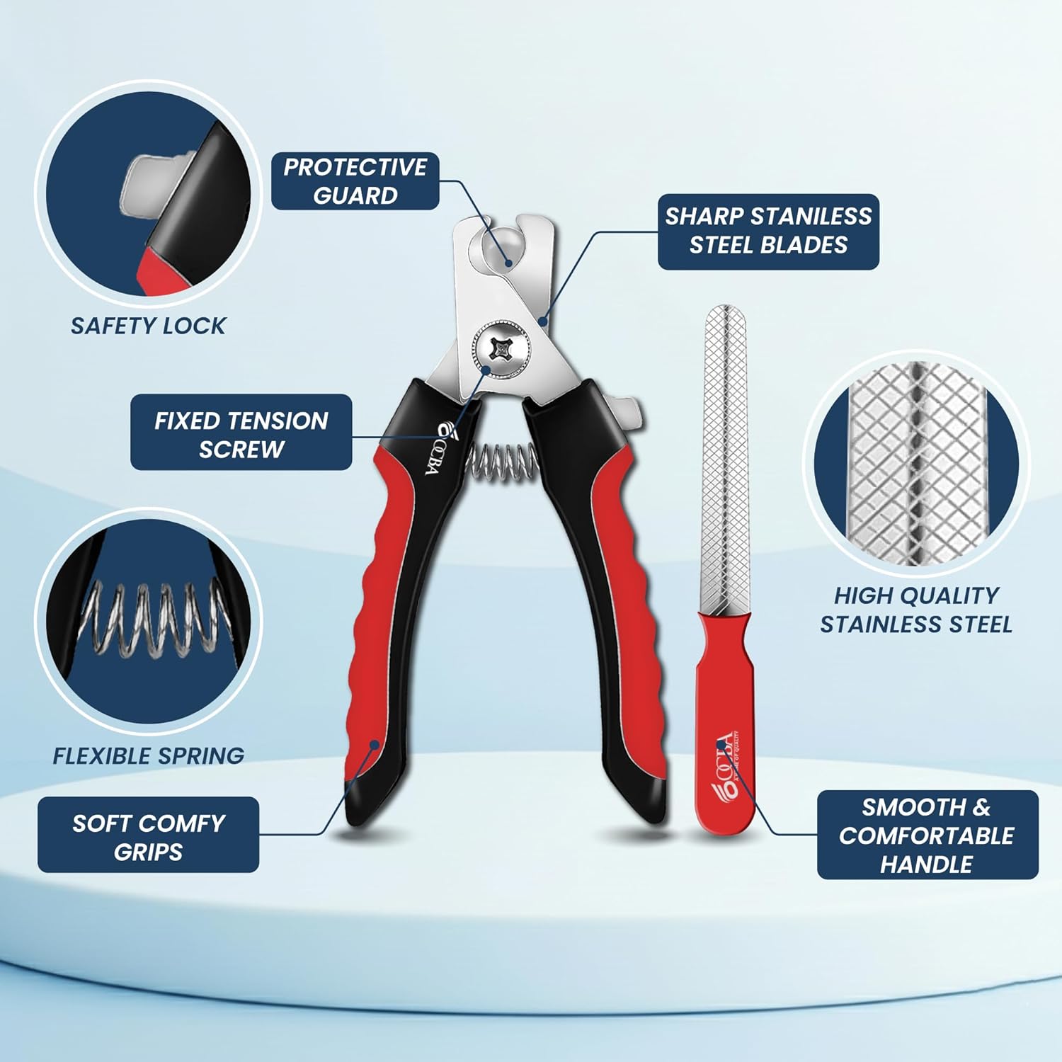 Detalle de OCBA Dog Nails Clippers Large with safety guard ✂