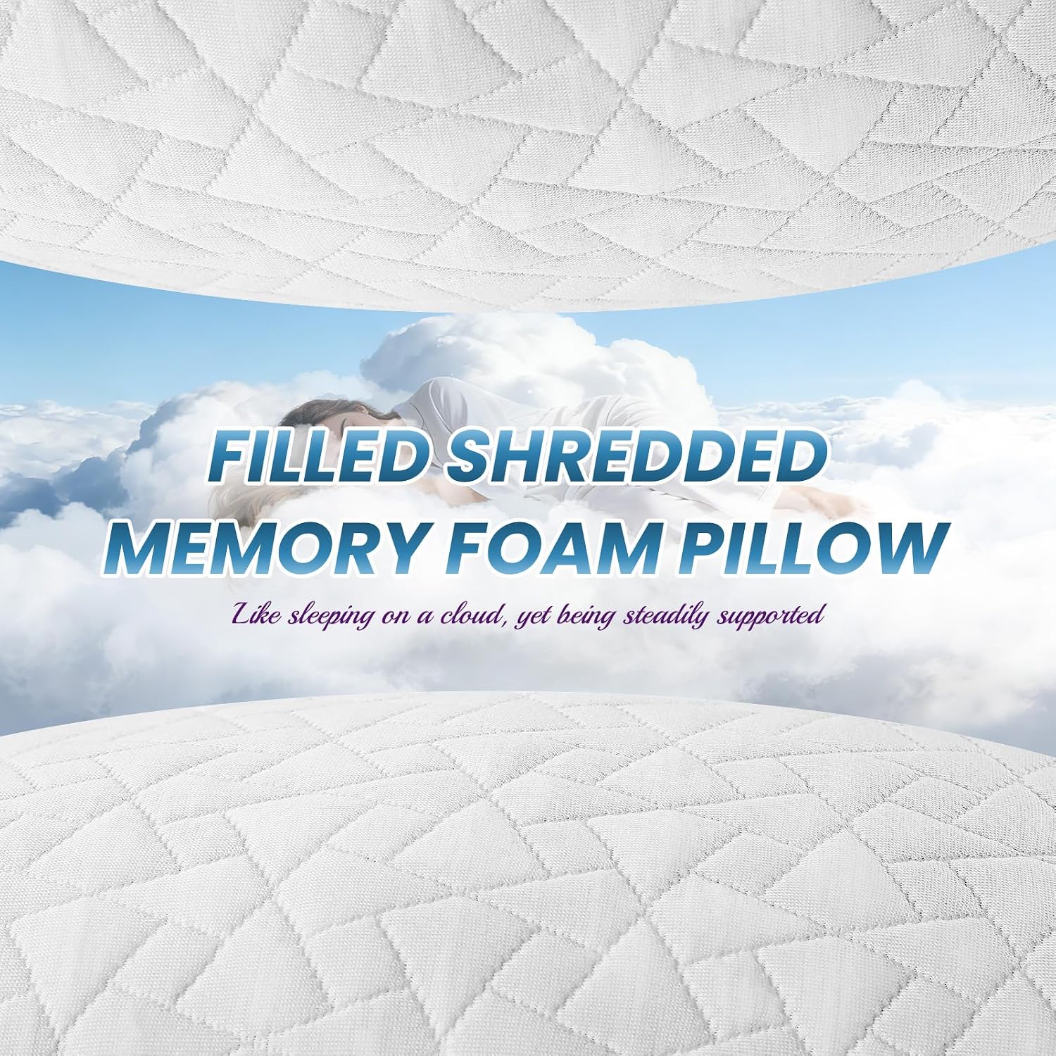 Thumbnail 2 de A-Pce Shredded Memory Foam Pillow for All Sleepers – Adjustable Loft, 2 Pack (76x51cm)