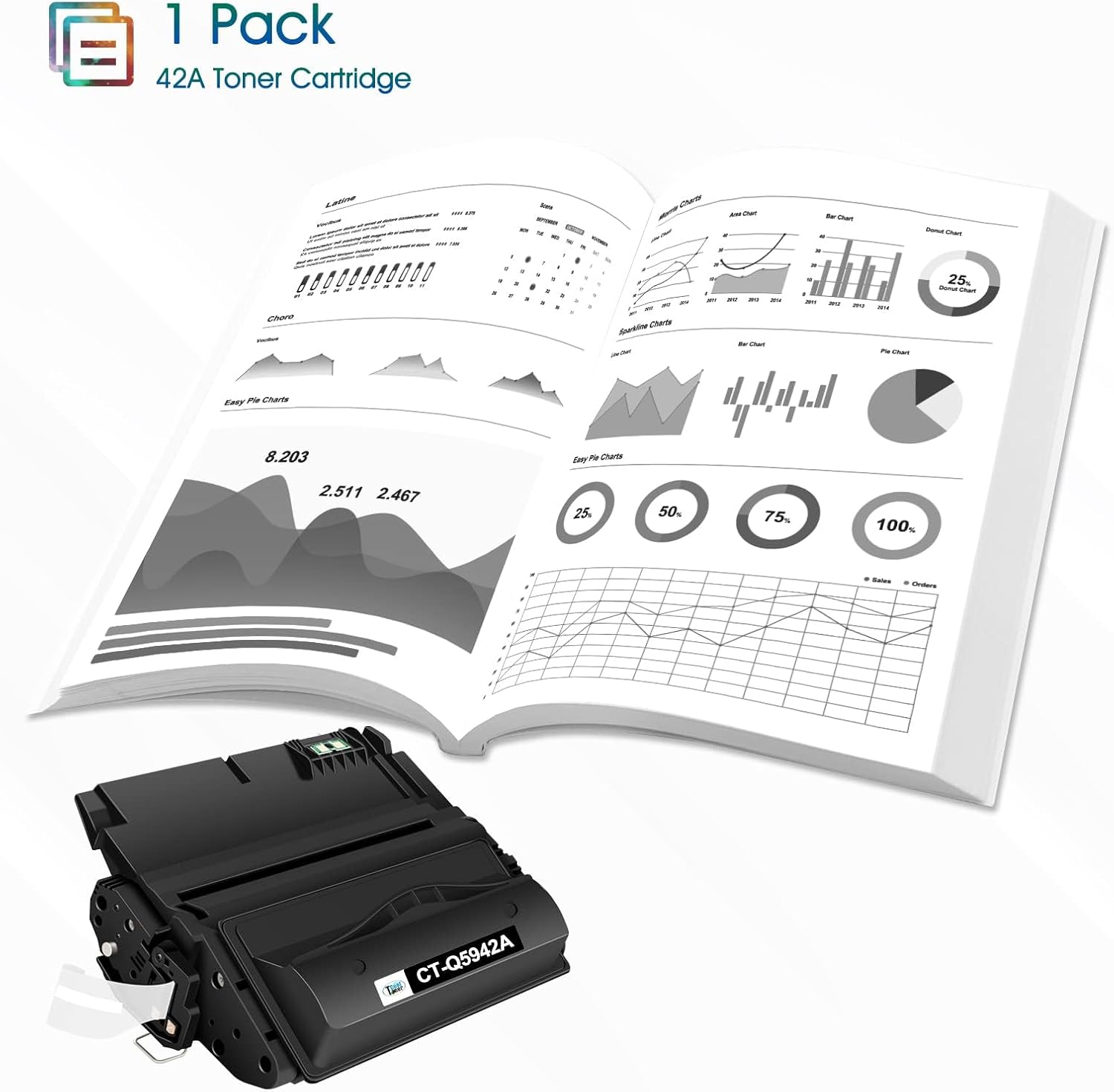 Detalle de HP-Compatible Black Toner Cartridge Q5942A