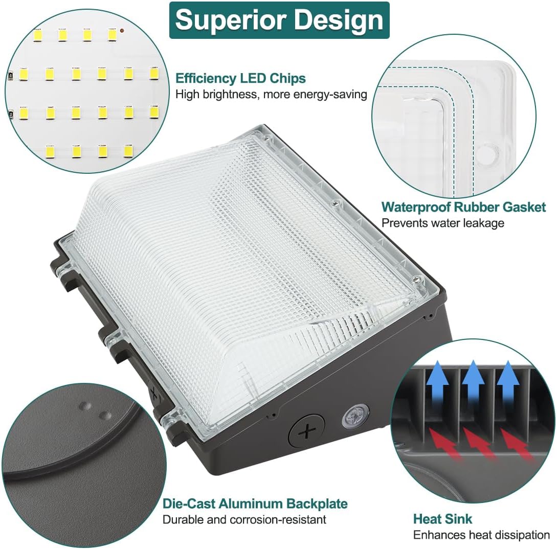 Detalle 2 de kadision Kadision-WP-120B-277-50K-P LED Wall Pack, 120W, 13,200 lm