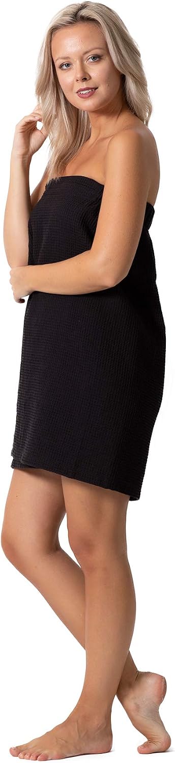 Detalle 2 de Turkish Linen Women’s Waffle Spa Body Wrap with Adjustable Closure