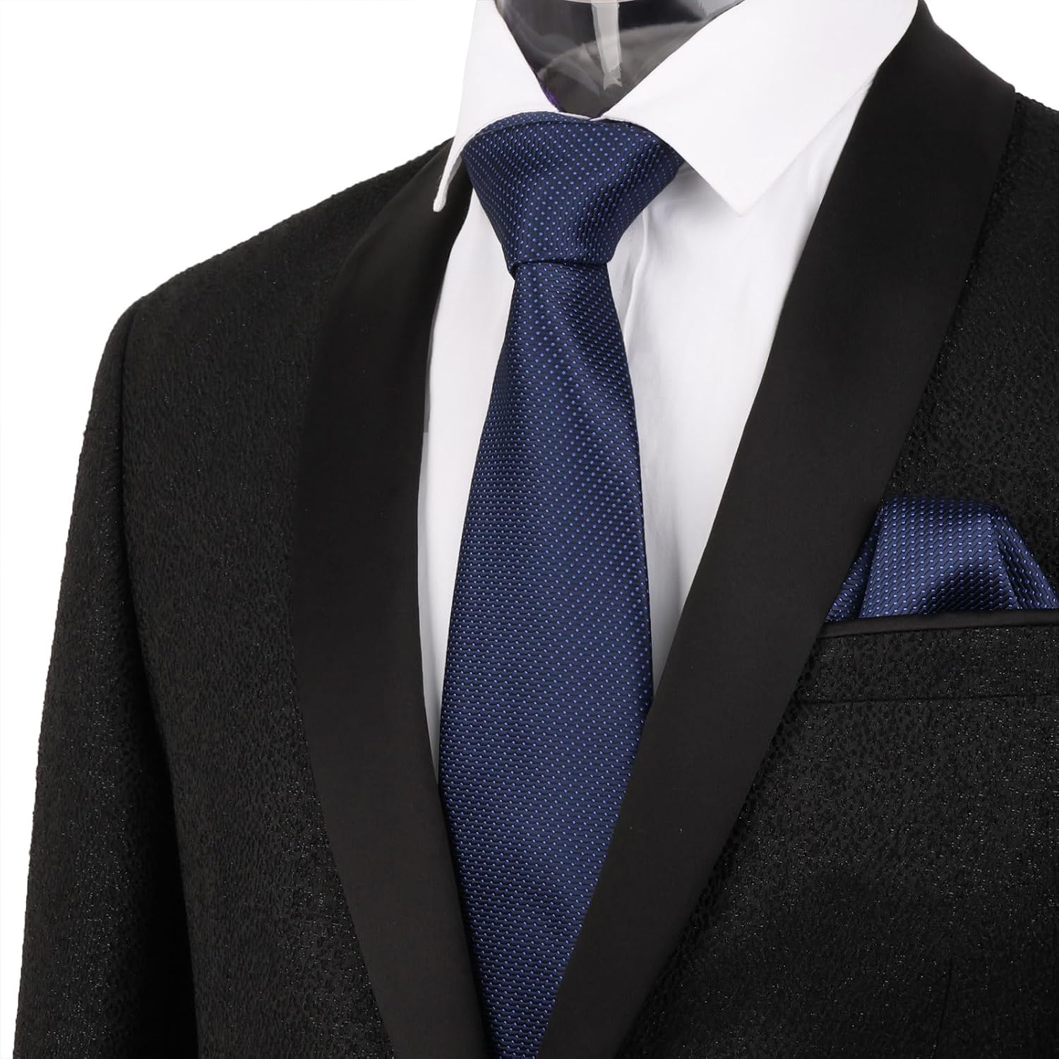 Detalle de Alizeal Polka Dot Tie and Pocket Square Set for Business Formal