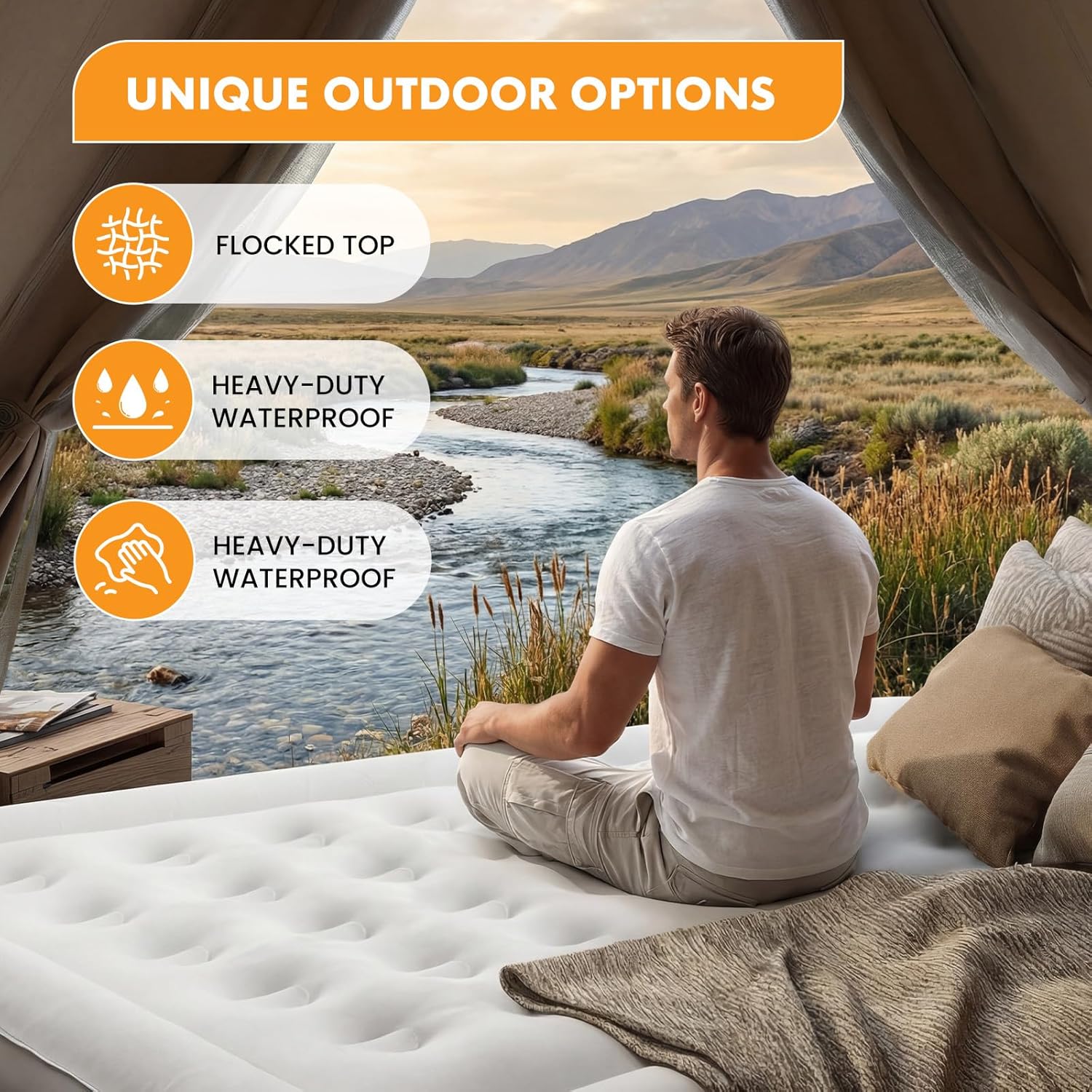 Thumbnail 3 de NEWBULIG Twin Air Mattress with Built-in Pump, 16-Inch Raised Height, Non-Slip Bottom