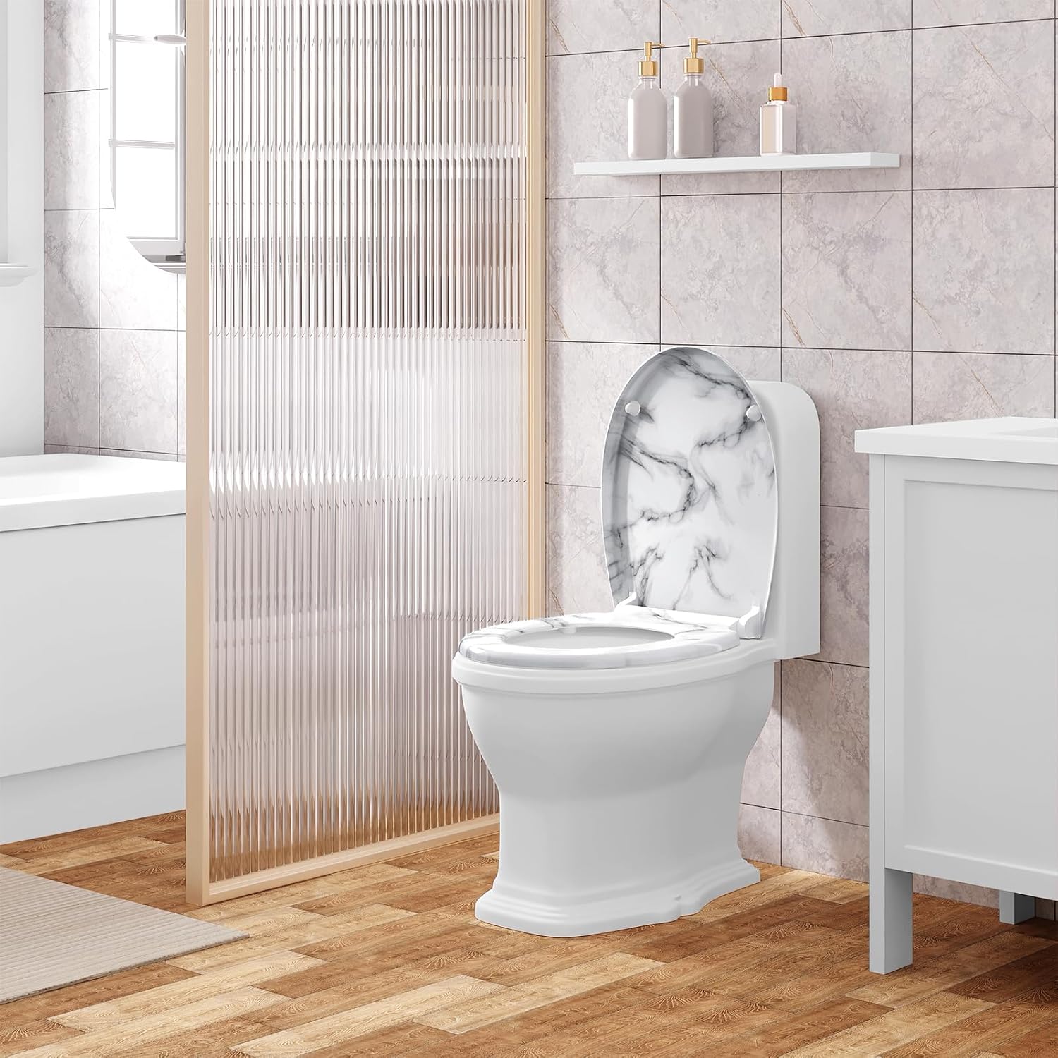 Thumbnail 6 de WOLTU Toilettendeckel mit Absenkautomatik – O-Form WC-Sitz, 175 kg Tragkraft, Schnellverschluss