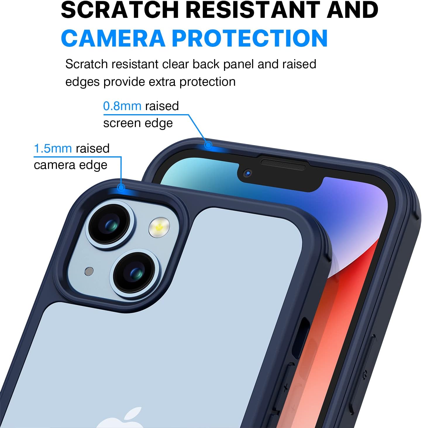 Thumbnail 5 de CENHUFO iPhone 14 Case with Built-in Glass Screen Protector and Camera Lens Shield – Ocean Blue