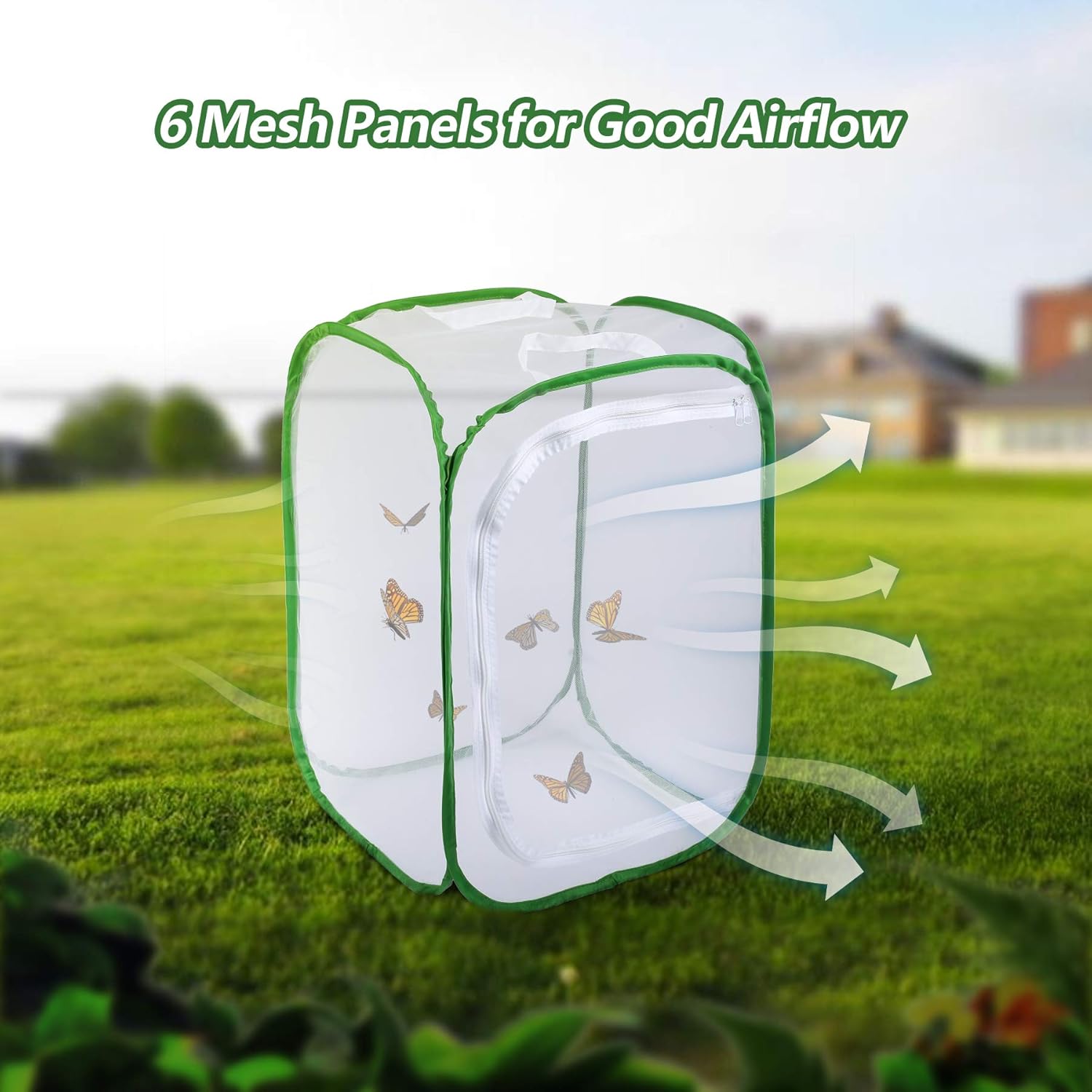 Detalle de 23.6-Inch Large Butterfly Habitat Insect Cage: Pop-Up Clear-View Enclosure