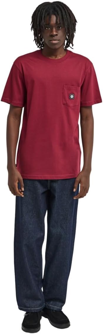 Detalle de Element Icon Label Pocket SS T-Shirt Uomo – Cotone biologico e stile essenziale