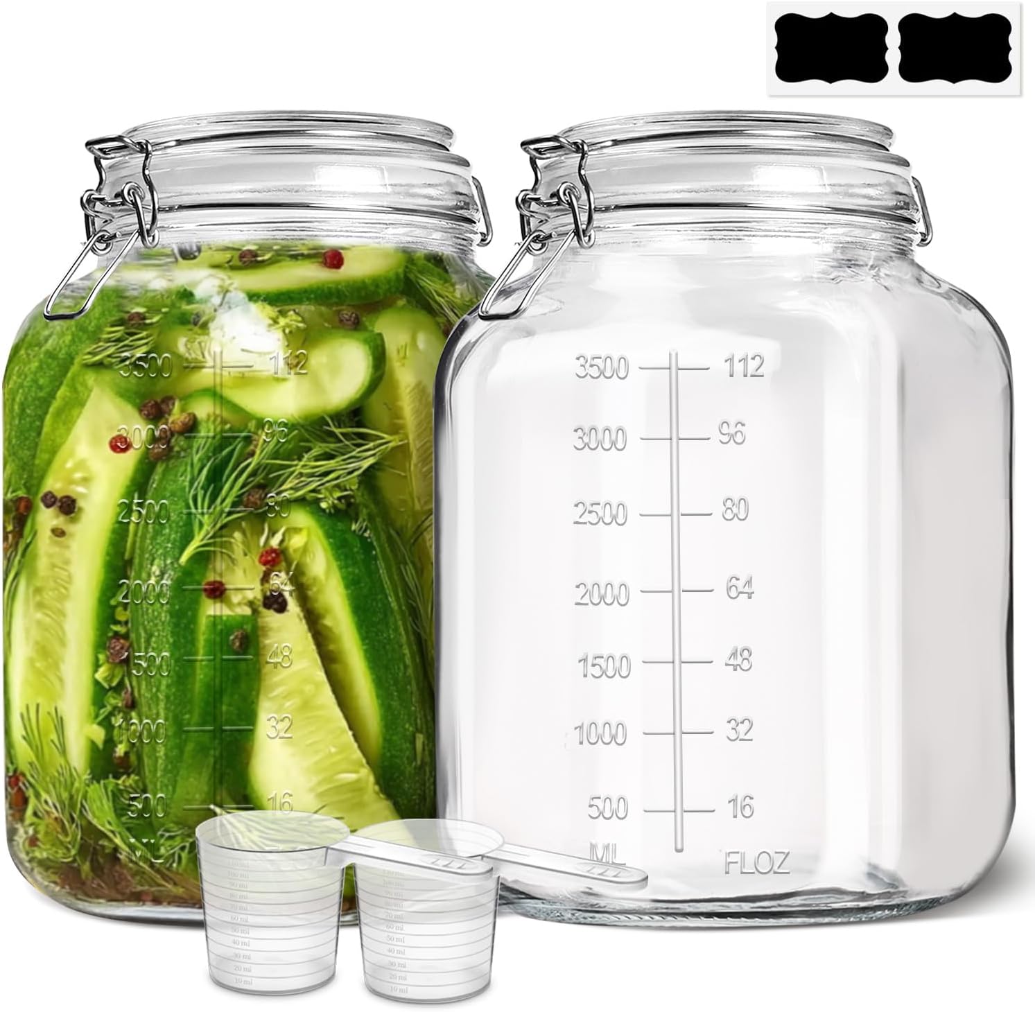 Detalle de ComSaf Large Glass Storage Containers 1.1 gal 🍶