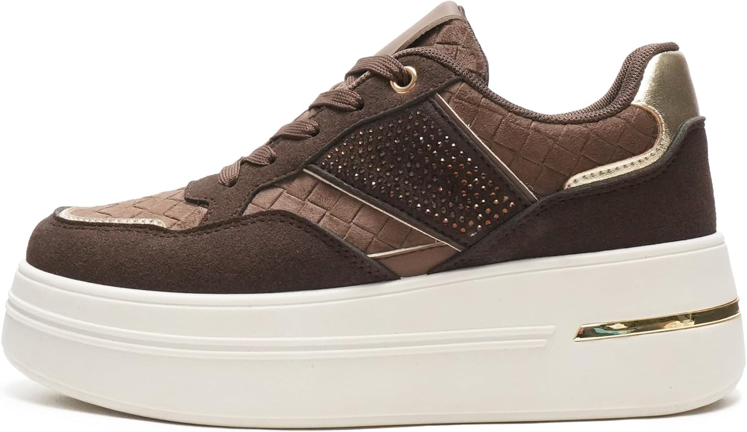 Thumbnail 2 de JOMIX damessneakers met dikke zool, synthetisch suède en pailletten
