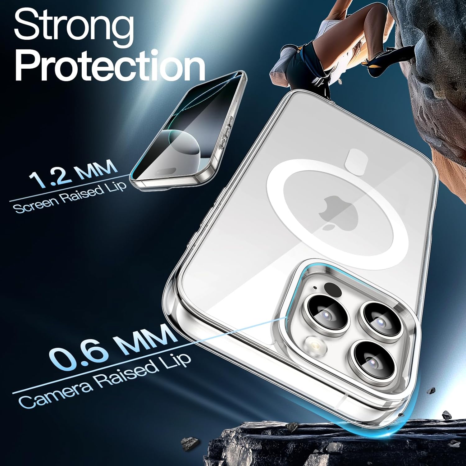 Thumbnail 4 de JETech Cover Magnetica per iPhone 16 Pro Max 6,9": trasparente, antiurto e compatibile MagSafe