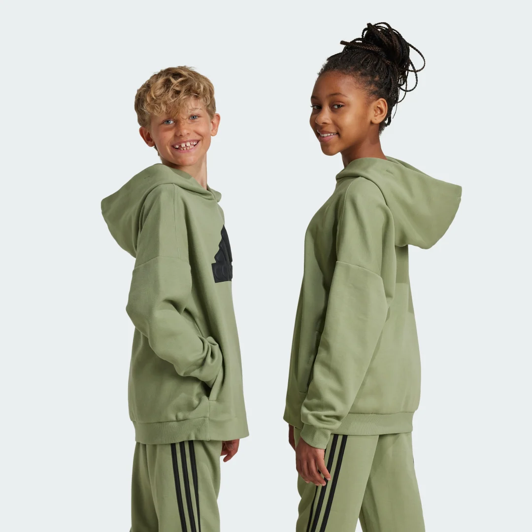 Detalle 2 de Sudadera con capucha Future Icons Logo de Adidas — Verde