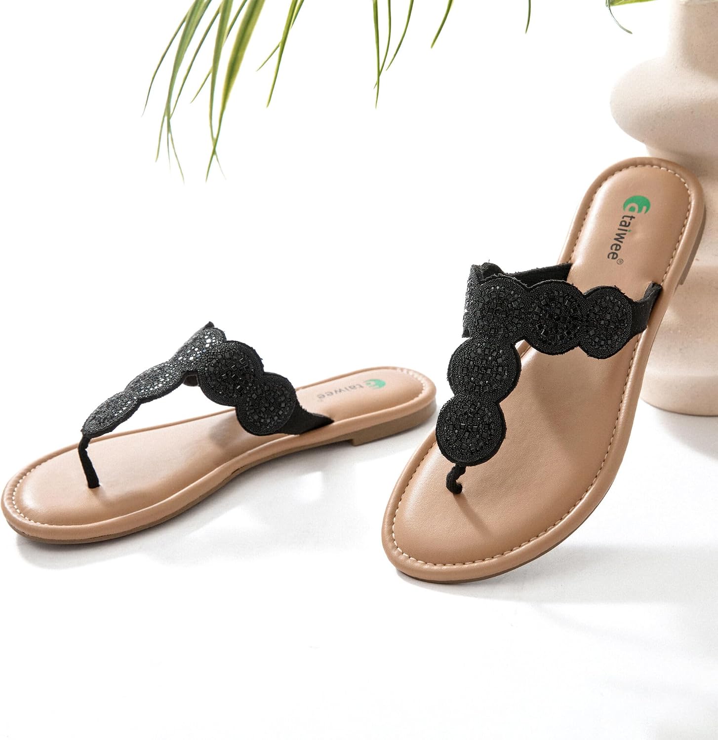 Detalle de Ataiwee Damen Slide Sandalen – Bequeme Plateau-Sandalen für Sommeroutfits