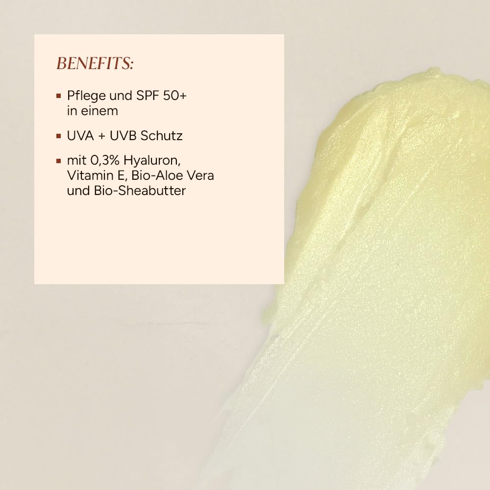 Detalle 2 de JUNGLÜCK Hyaluron Lippenbalsam LSF 50+ – Lippenpflegestift mit SPF und BIO-Aloe-Vera