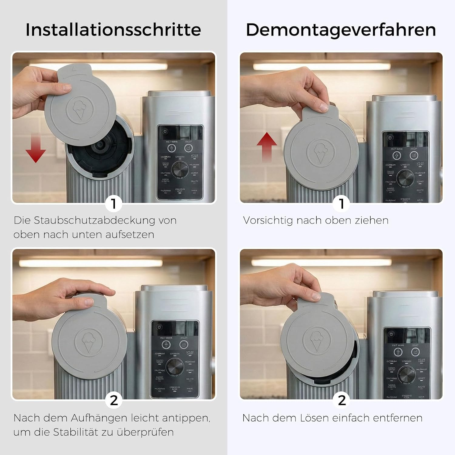 Detalle de 2er-Set Behälter & Zubehör für Ninja CREAMi NC700/NC701 – Grau/Blau
