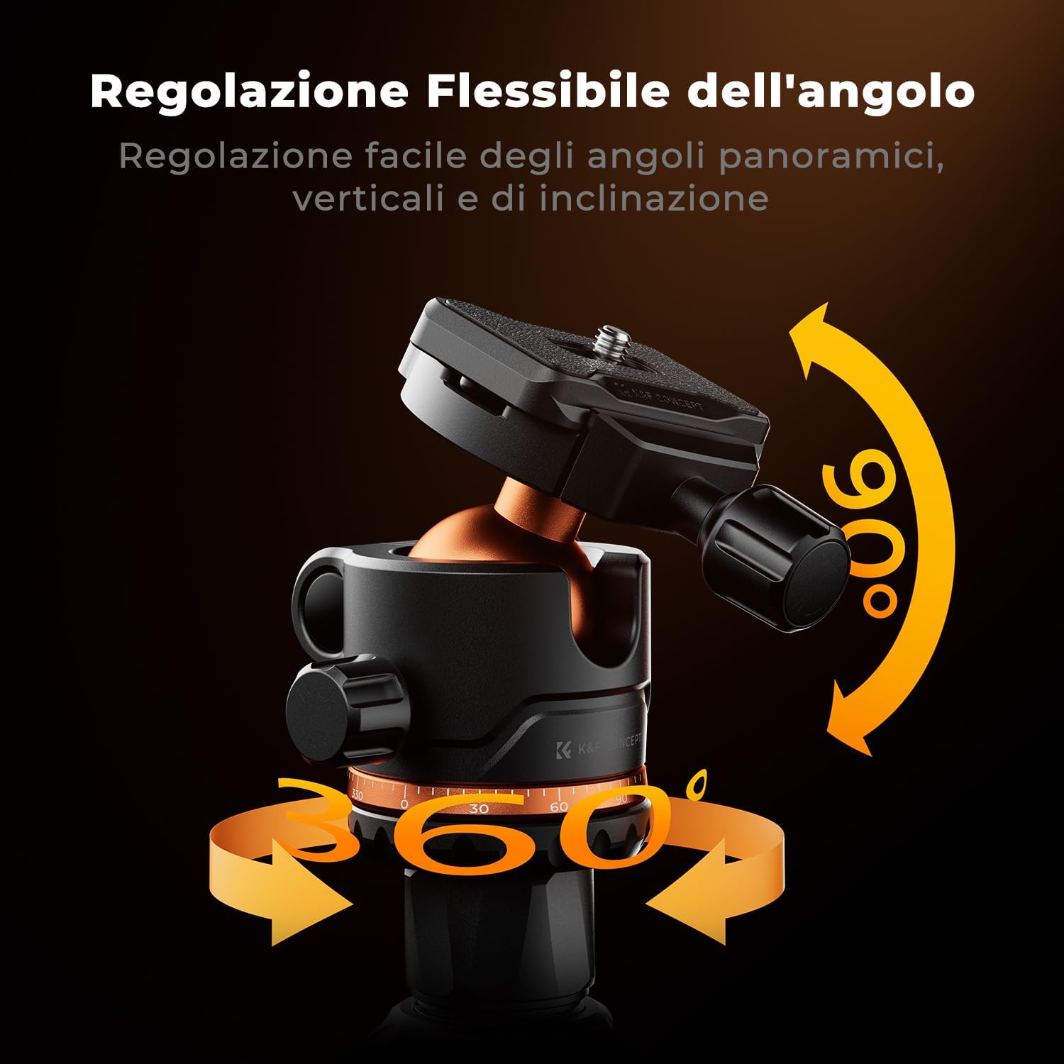 Detalle de K&F Concept K234A3 Treppiede 178 cm