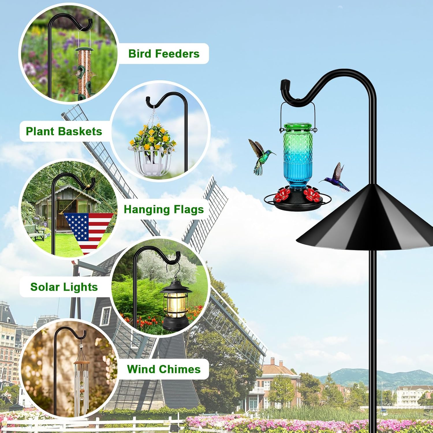 Detalle 2 de FEED GARDEN LX-7MYGSSZ-108IN-1 Bird Feeder Pole with Baffle and 7-Prong Base