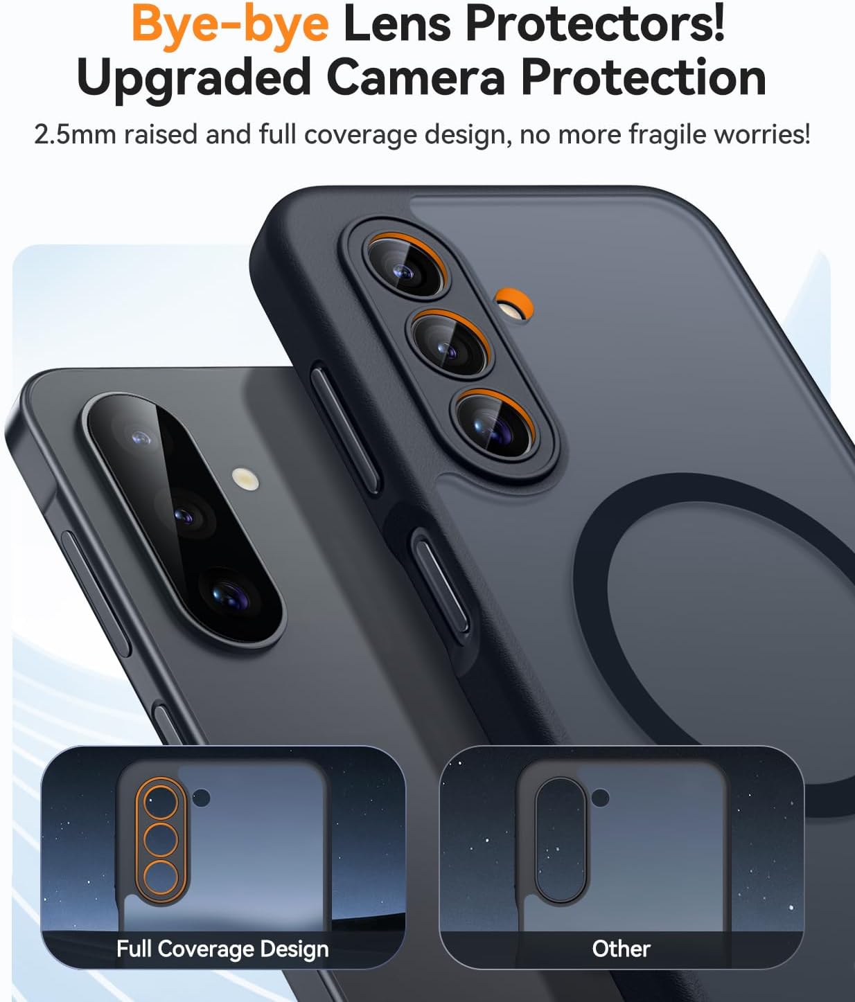 Thumbnail 2 de Coque magnétique CANSHN pour Samsung Galaxy A17 (6,7 pouces) – protection caméra complète, fond translucide mat, noir