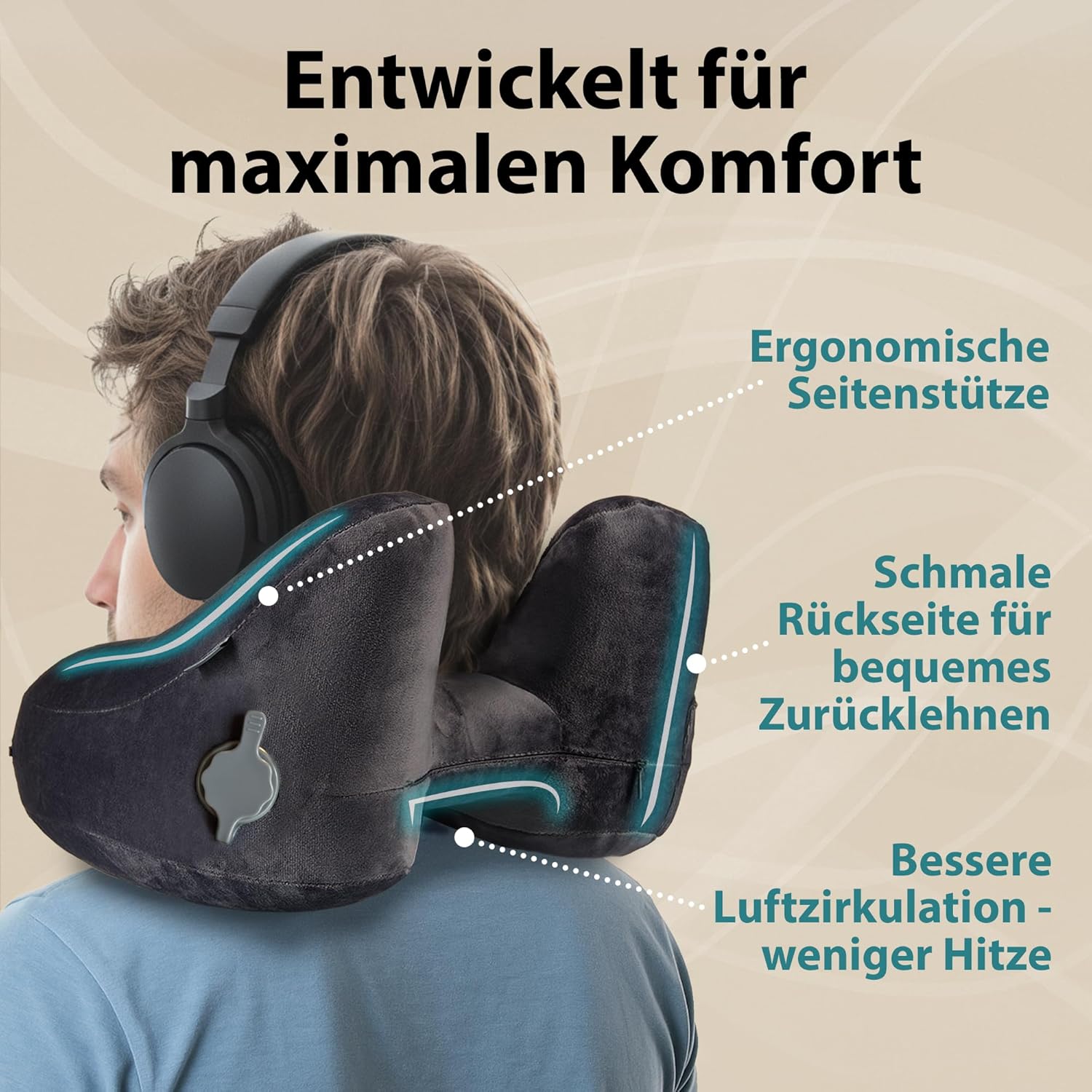 Thumbnail 2 de FLOWZOOM Air Nackenkissen L Reisekissen für Flugzeug