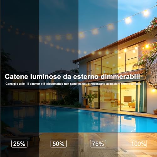 Thumbnail 6 de Pogestrand Luci Da Esterno Giardino G40 30M LED Catena Luminosa Esterno