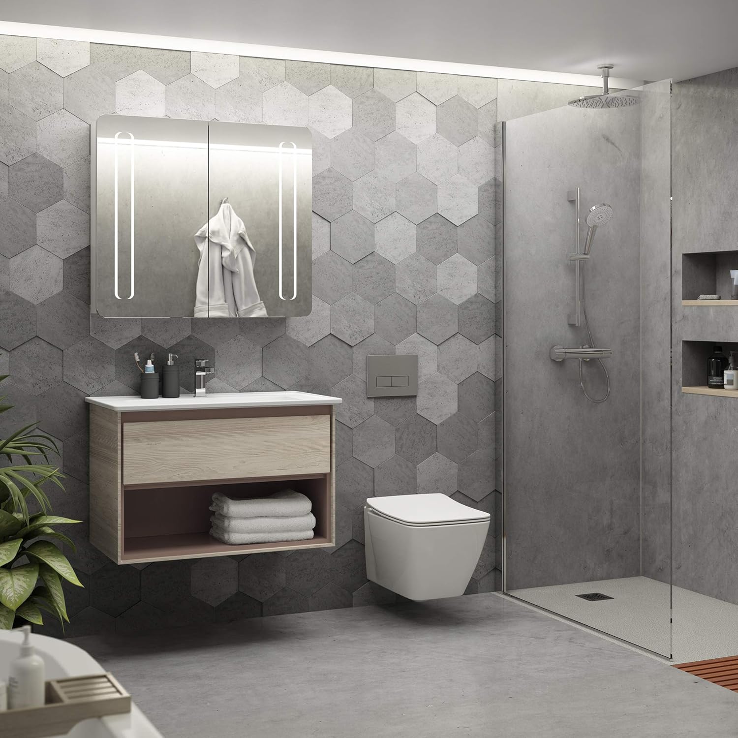 Thumbnail 5 de Ideal Standard B9446AA Bras de douche Idealrain – raccord mural 15 cm chromé