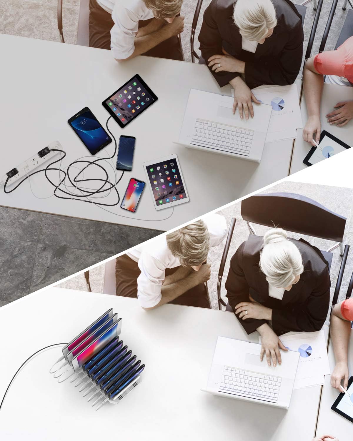 Thumbnail 4 de Unitek Charging Station for Multiple Devices: 10-Port USB Dock with Adjustable Dividers