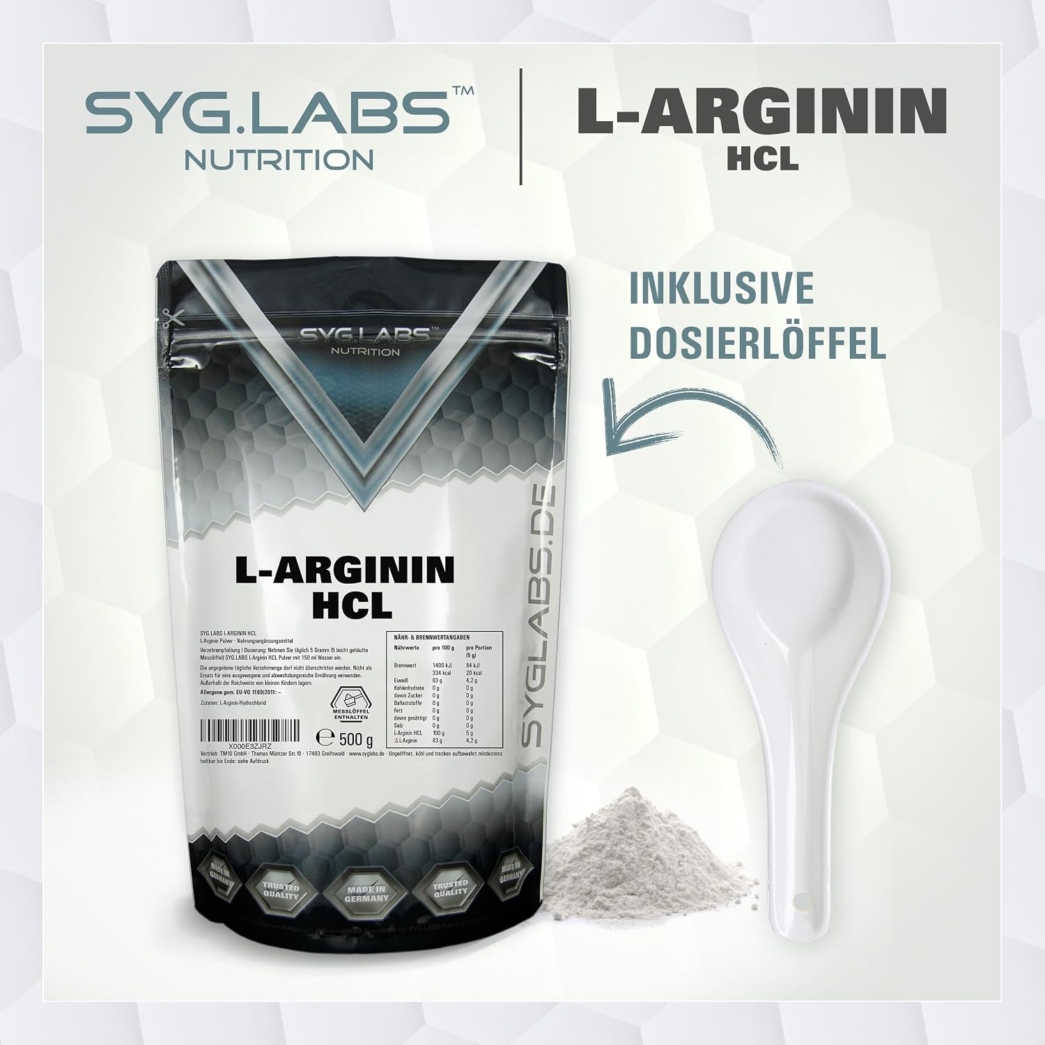 Thumbnail 4 de L-Arginin HCL 500 g Pulver đź’Š
