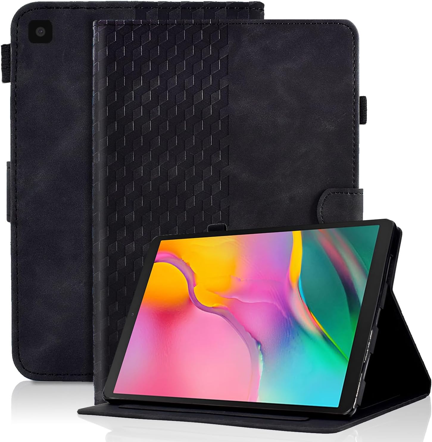 Detalle de Vkooer Hülle für Samsung Galaxy Tab A 10.1 Zoll (2019) SM-T510/T515 – PU-Leder Folio mit Kartenfach und Standfunktion