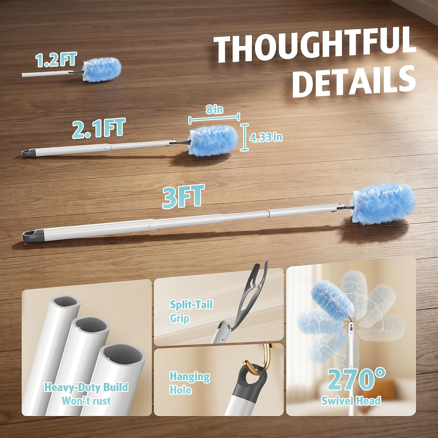 Thumbnail 6 de 30 Count Heavy Duty Duster Refills with 3 ft Extendable Handle Starter Kit