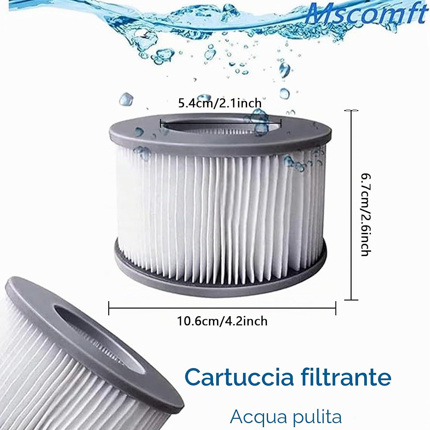 Thumbnail 1 de Mscomft Filtro di Ricambio per Vasca Idromassaggio e Spa Intex/Inflatable – 4 Pezzi, 90 Lamelle
