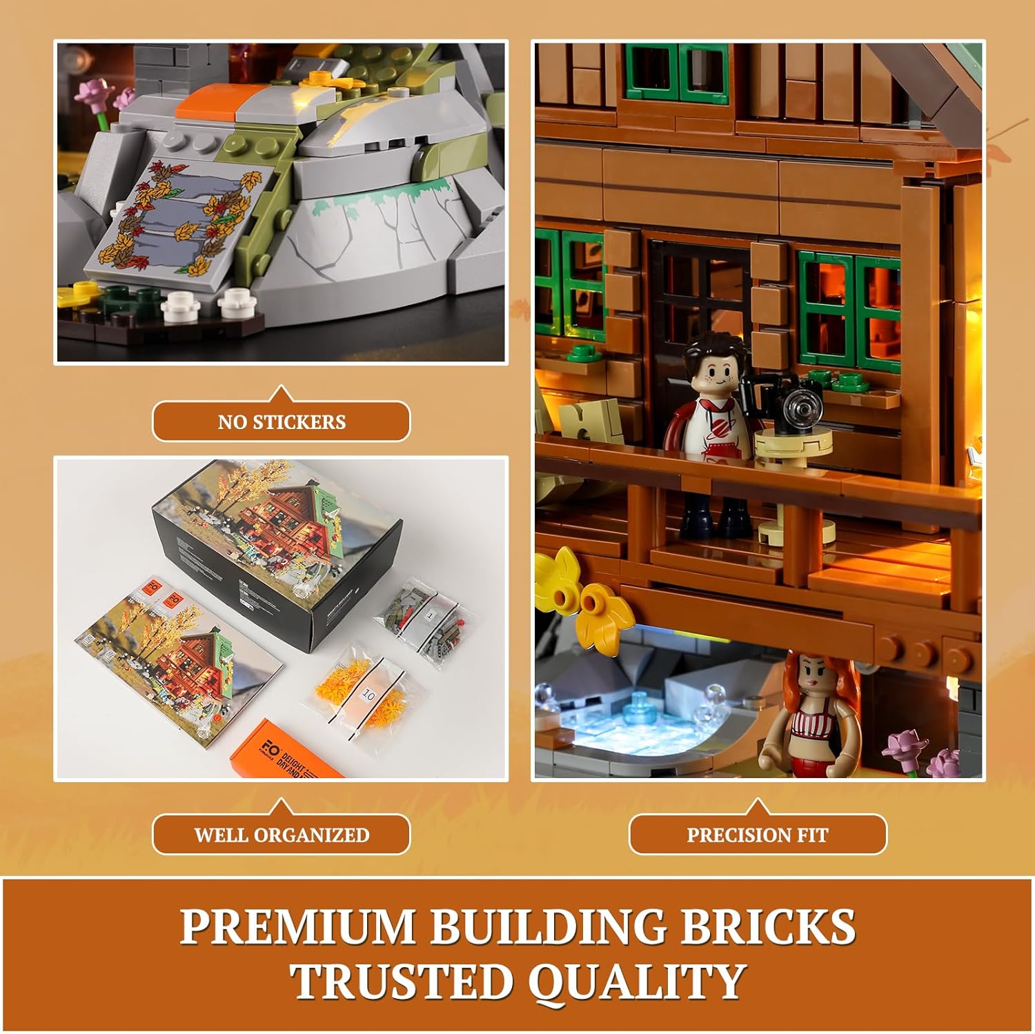 Thumbnail 4 de FUNWHOLE Cabane de Montagne Set de Construction LED – 2255 pièces, Maison dans les Arbres avec éclairage pour Adultes et Ados
