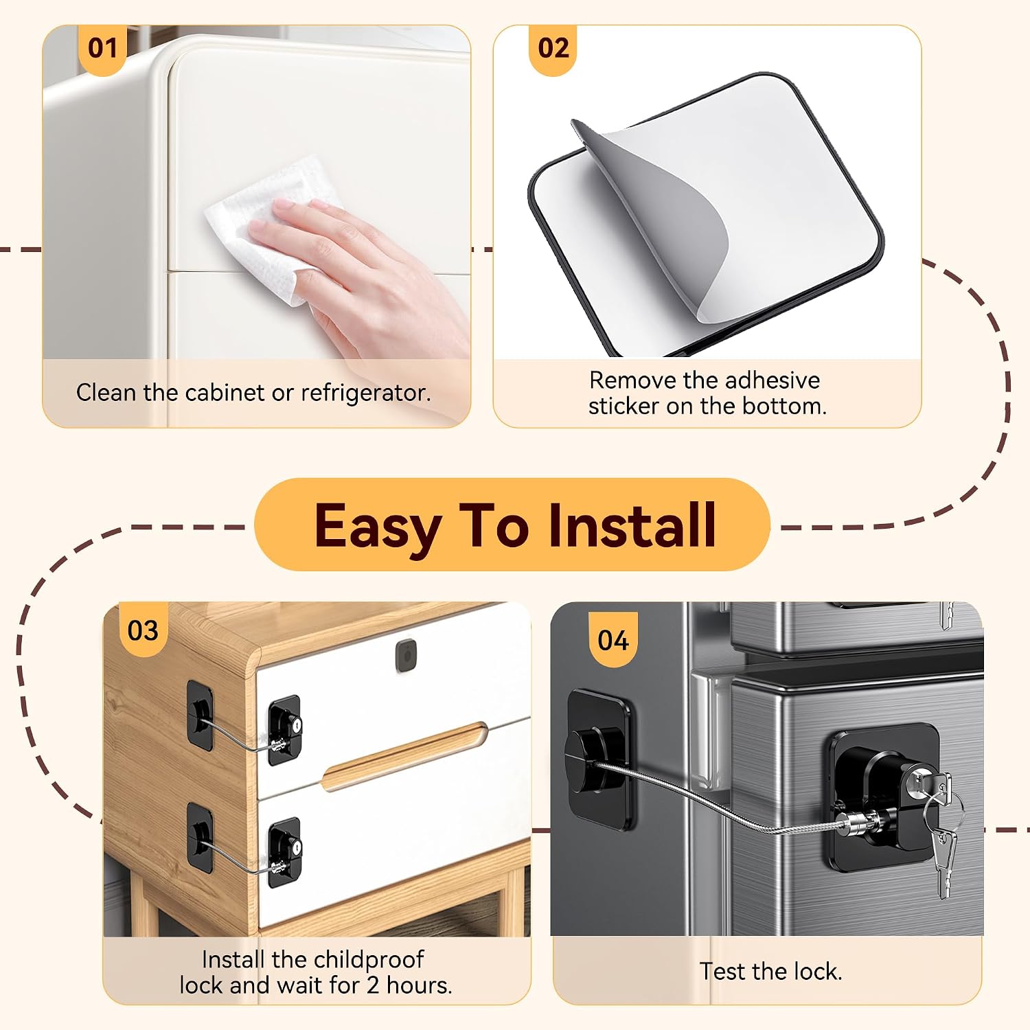 Thumbnail 4 de Two Pack Refrigerator Locks with Keys for Kids