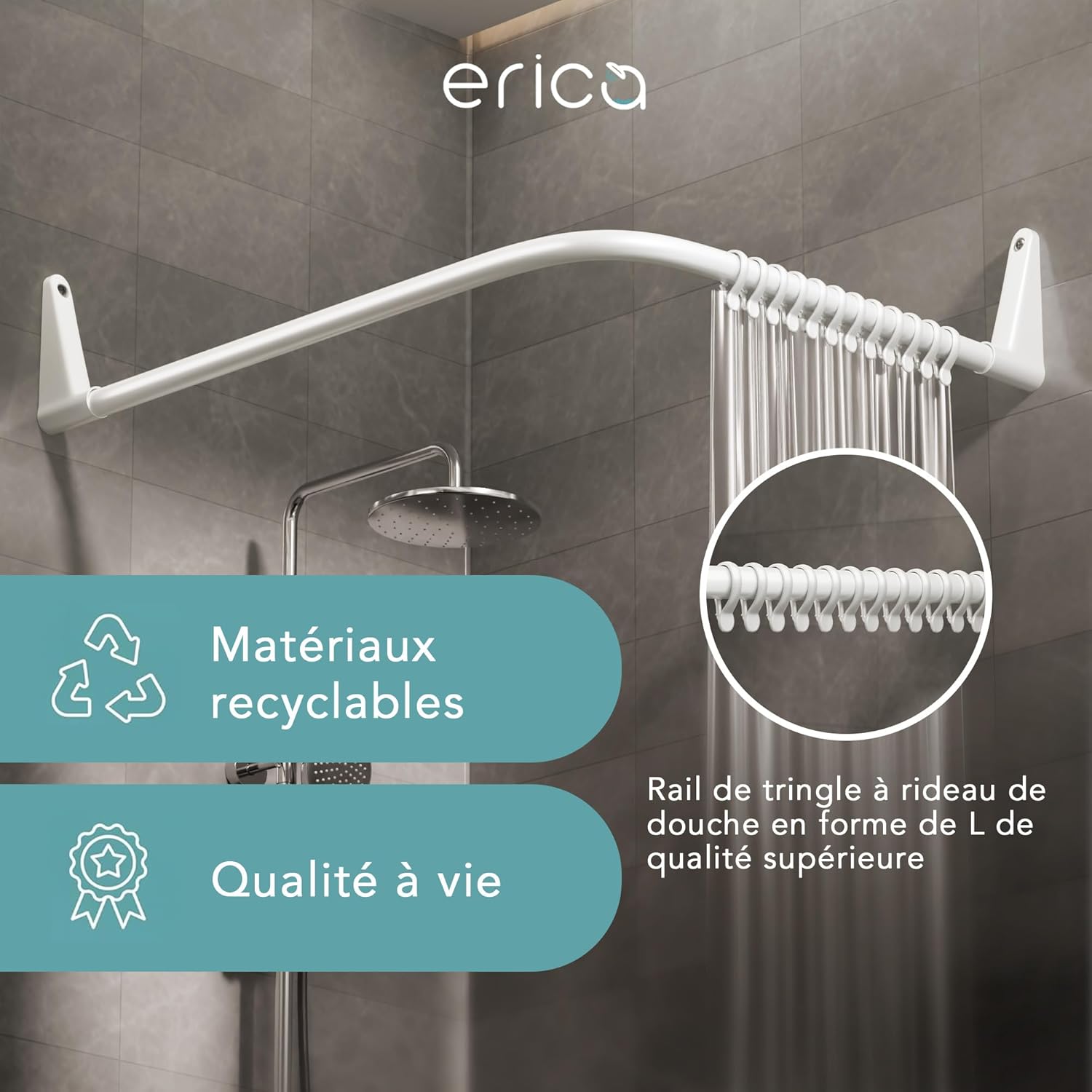 Thumbnail 3 de Erica Tringles de Rideau d’Angle 70x90/70x160 cm
