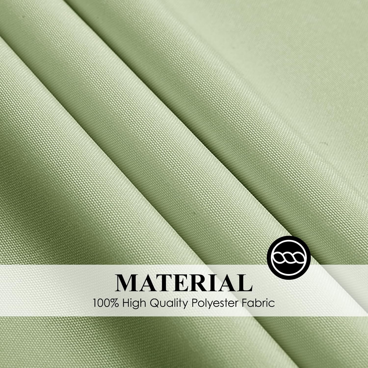 Detalle 2 de Aocoz Round Tablecloth 120 Inch, Sage Green, 6 Pack — Durable Washable Polyester Linen-Look Covers for Dining and Events