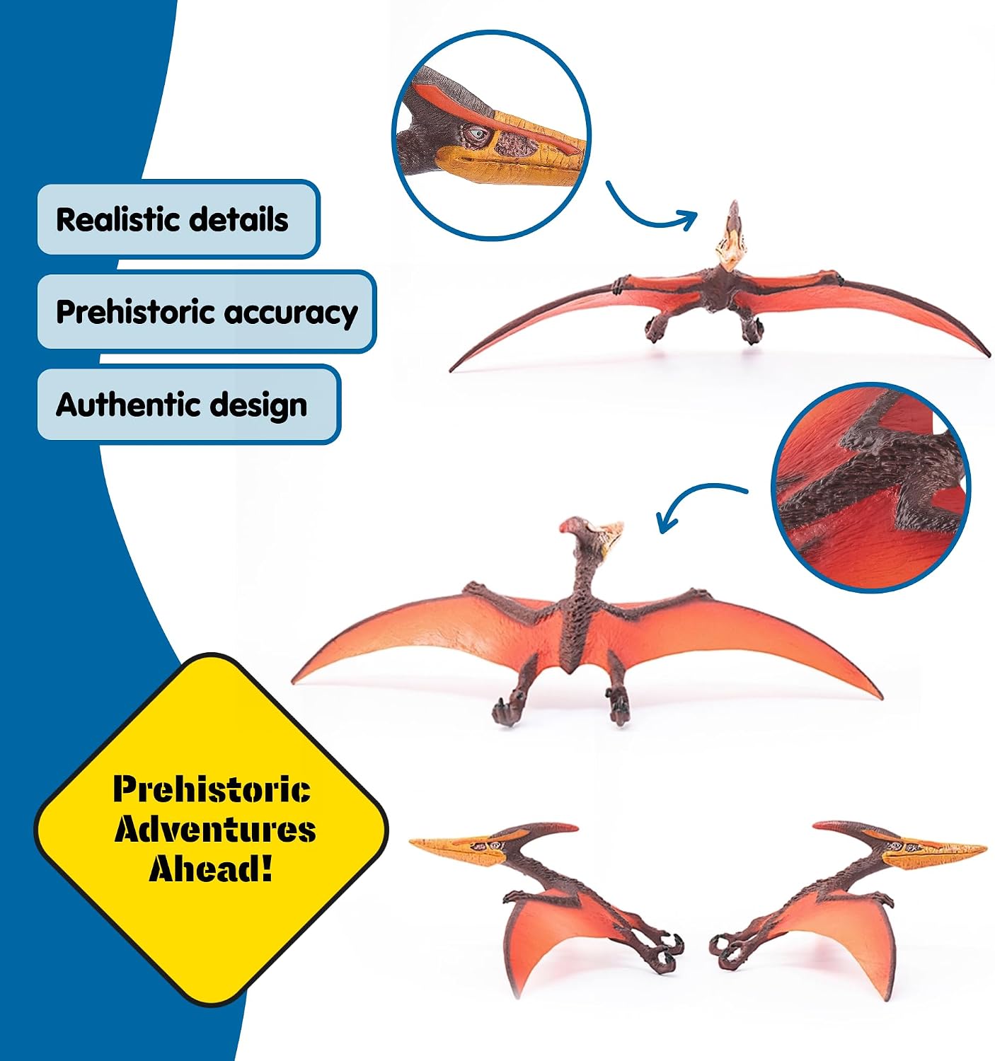 Detalle de Schleich DINOSAURS Pteranodon 15008 dinosaurusfiguur met rode vleugels