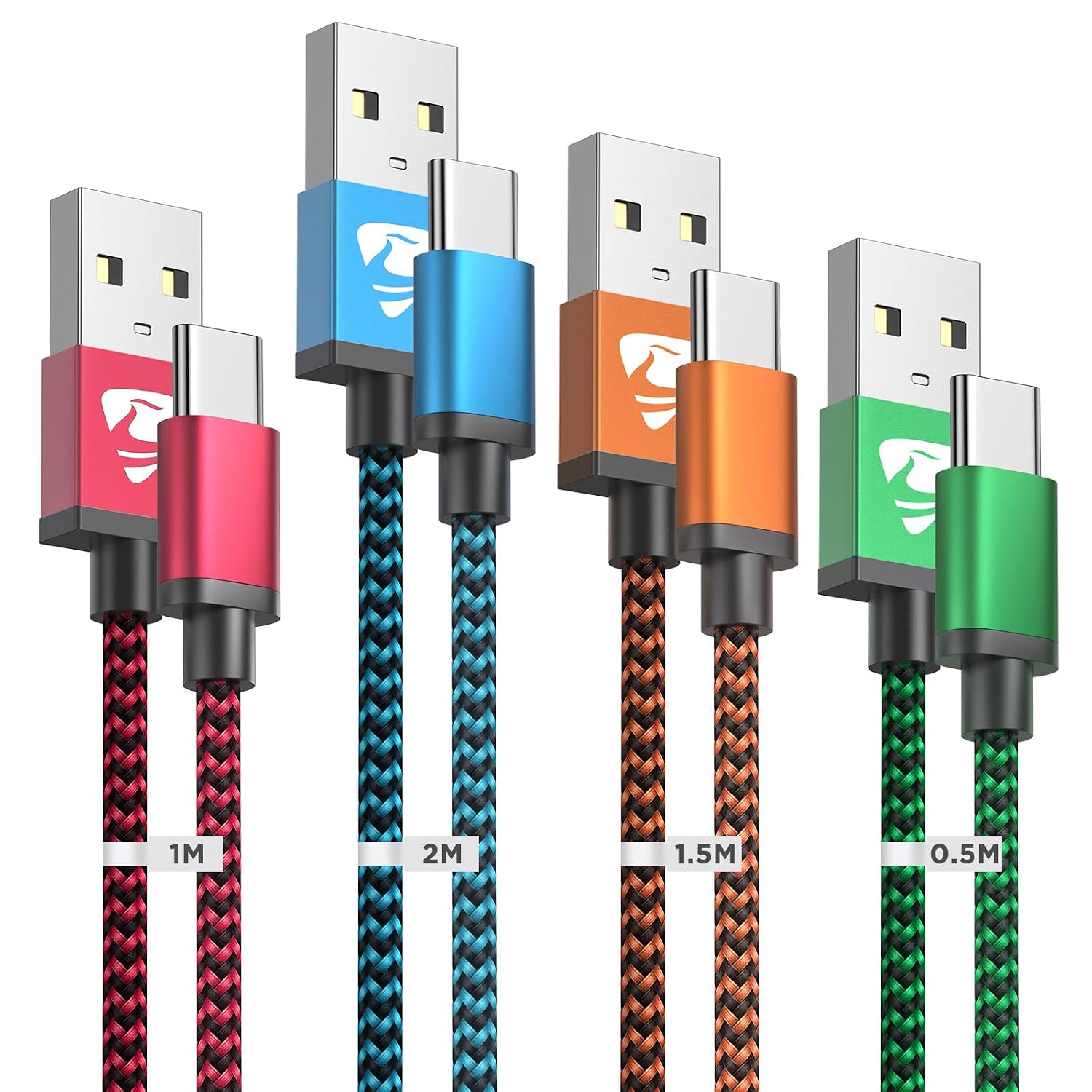 Detalle de USB C Kabel 4er Set 0,5–2 m