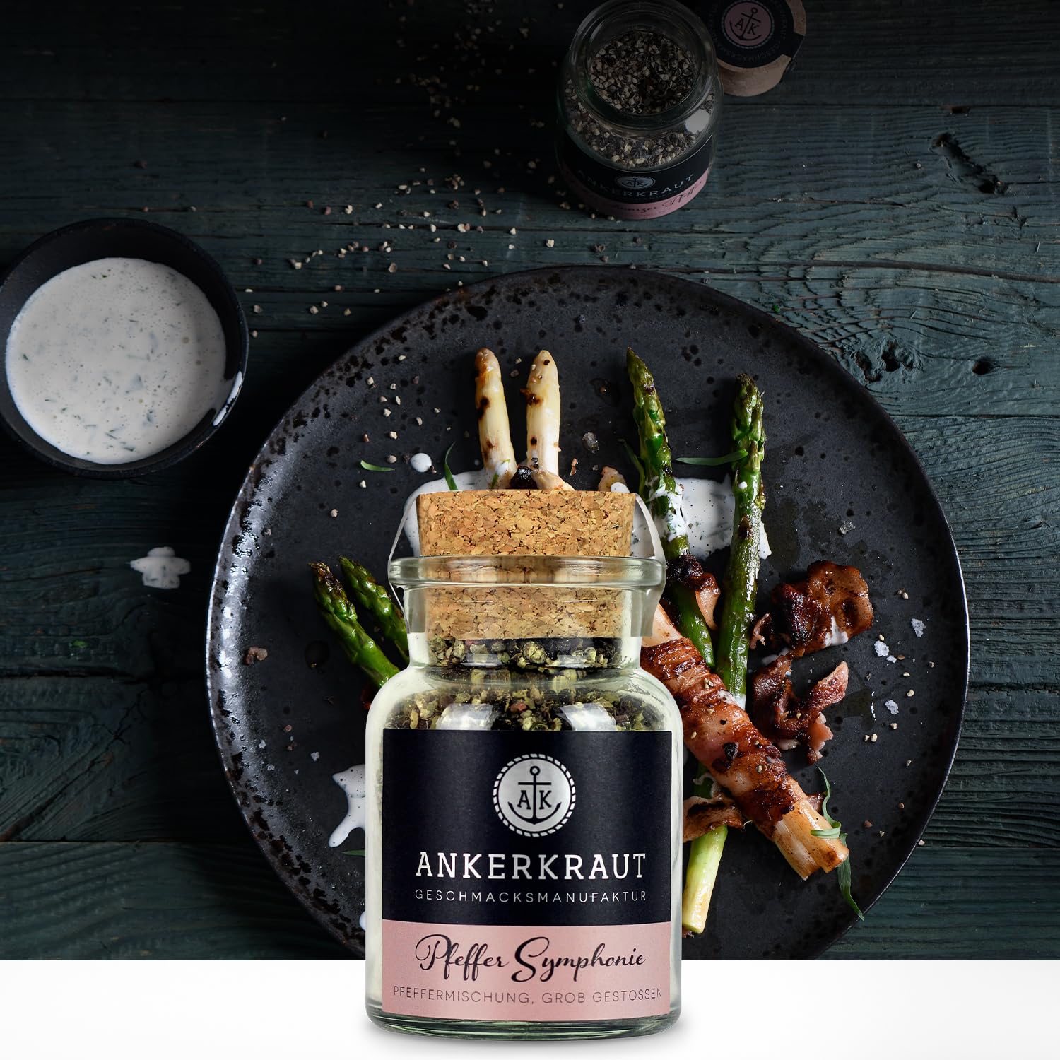 Detalle de Ankerkraut Geschenkset Best Of Ankerkraut – Pommes Salz, Magic Dust BBQ Rub & Pfeffer Symphonie
