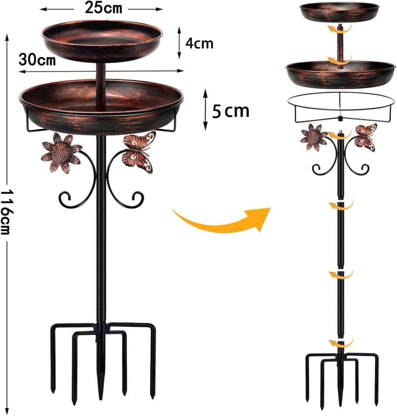 Detalle 2 de 45In Vintage Bird Feeder with Bath