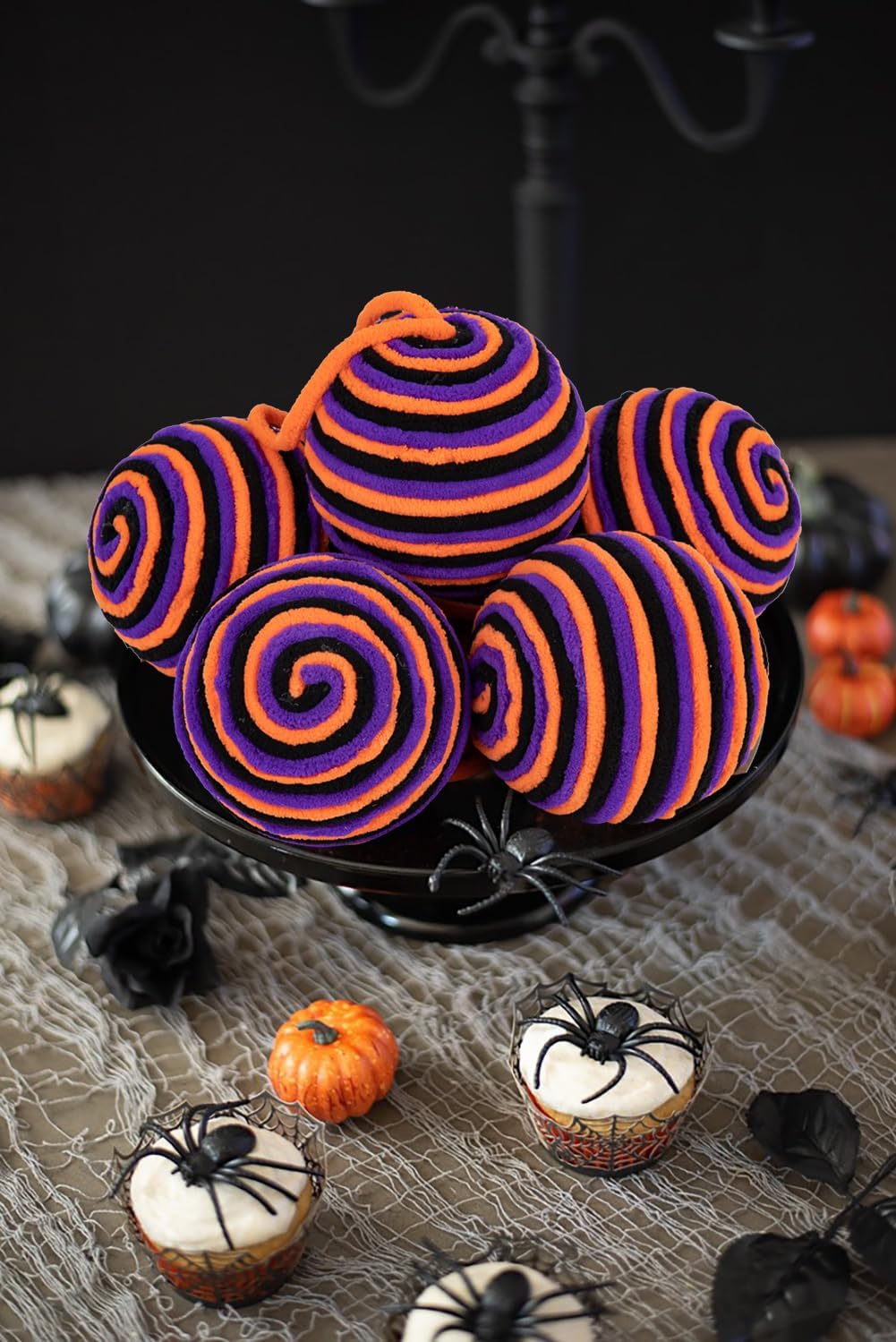 Thumbnail 3 de Oairse 10cm Purple Orange Christmas Baubles Ornament – 6-Pack Yarn Balls