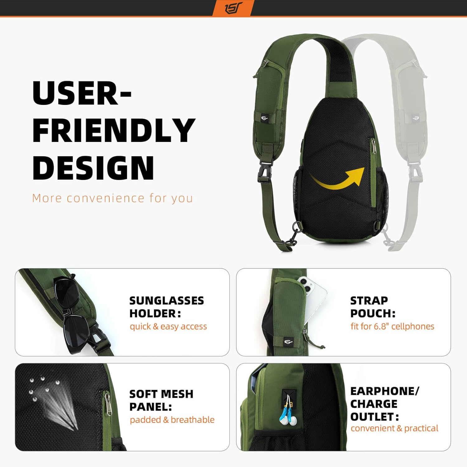 Thumbnail 3 de SKYSPER Sling Bag RFID Crossbody Sling Backpack