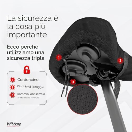 Detalle de Wittkop Cuscino per sella da bici con memory foam a 3 zone – comfort ergonomico